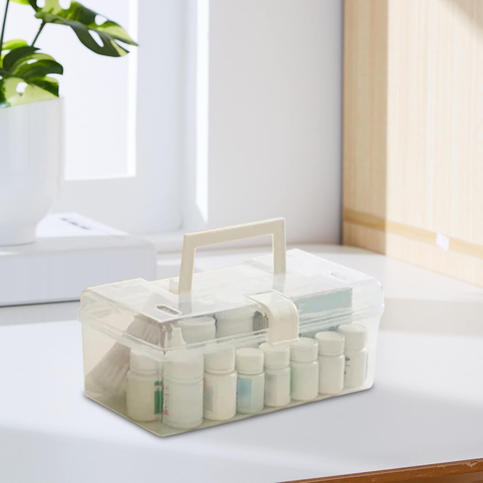 Clear Storage Bins with Lid & Handle,Storage Box Organizing Container,Stackable Small Art & Office Supply Organizer Tote,Medicine Organizer - Image 6