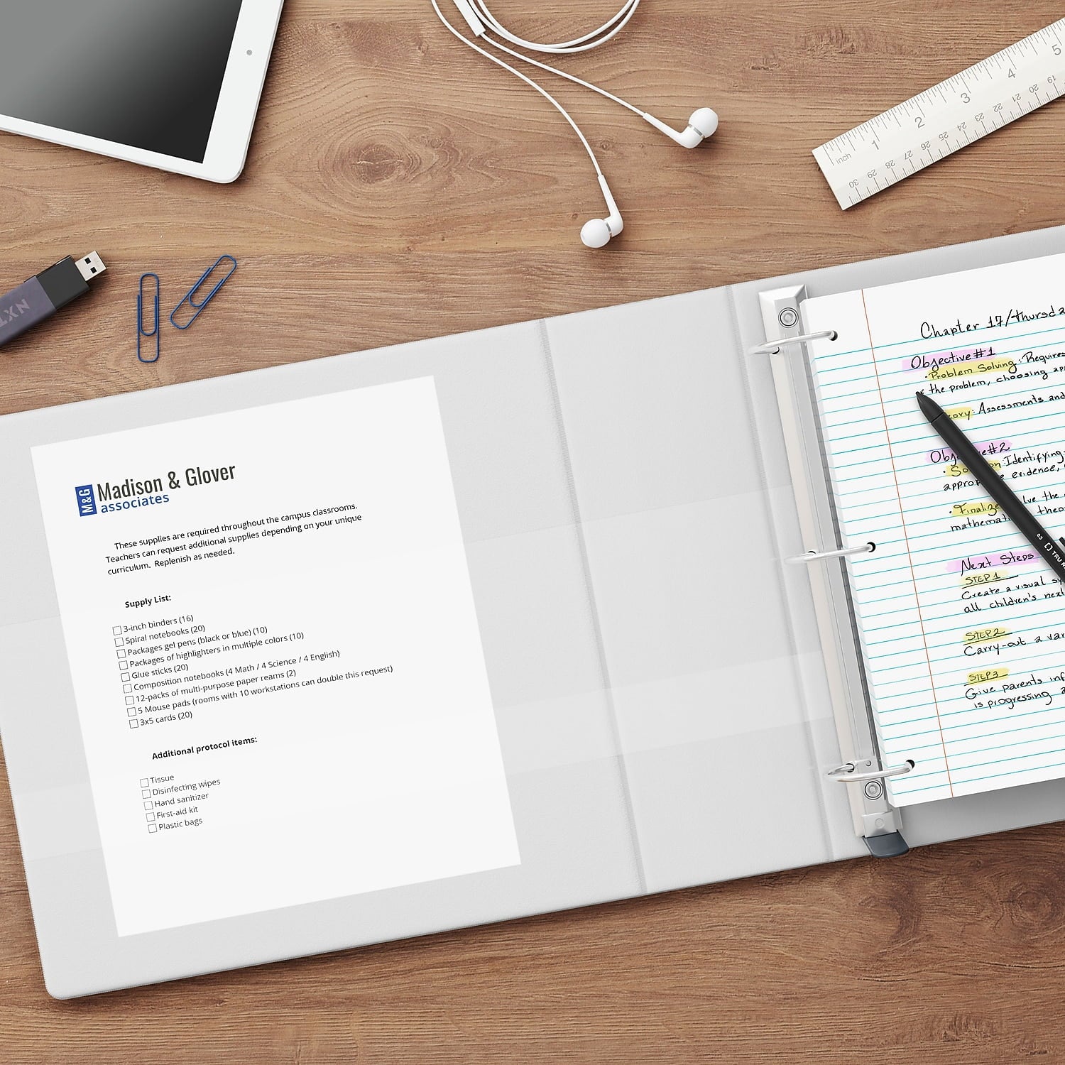 MyOfficeInnovations Heavy Duty 5" 3-Ring View Binder White (24700) 82660 - Image 4