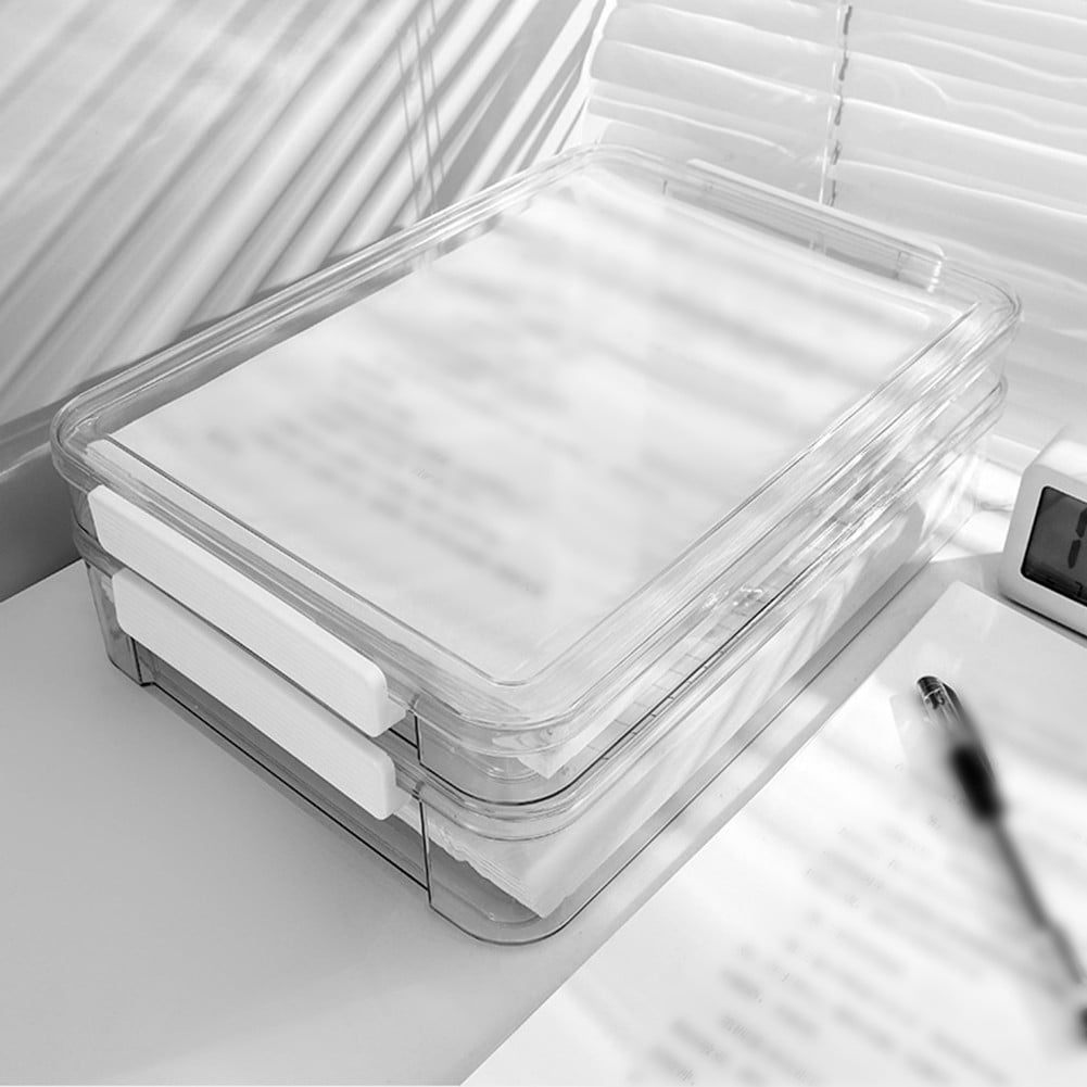 Box Desktop Office Test Paper Printing Paper Box Case Paper File Folder Transparent File Organizer - Image 6