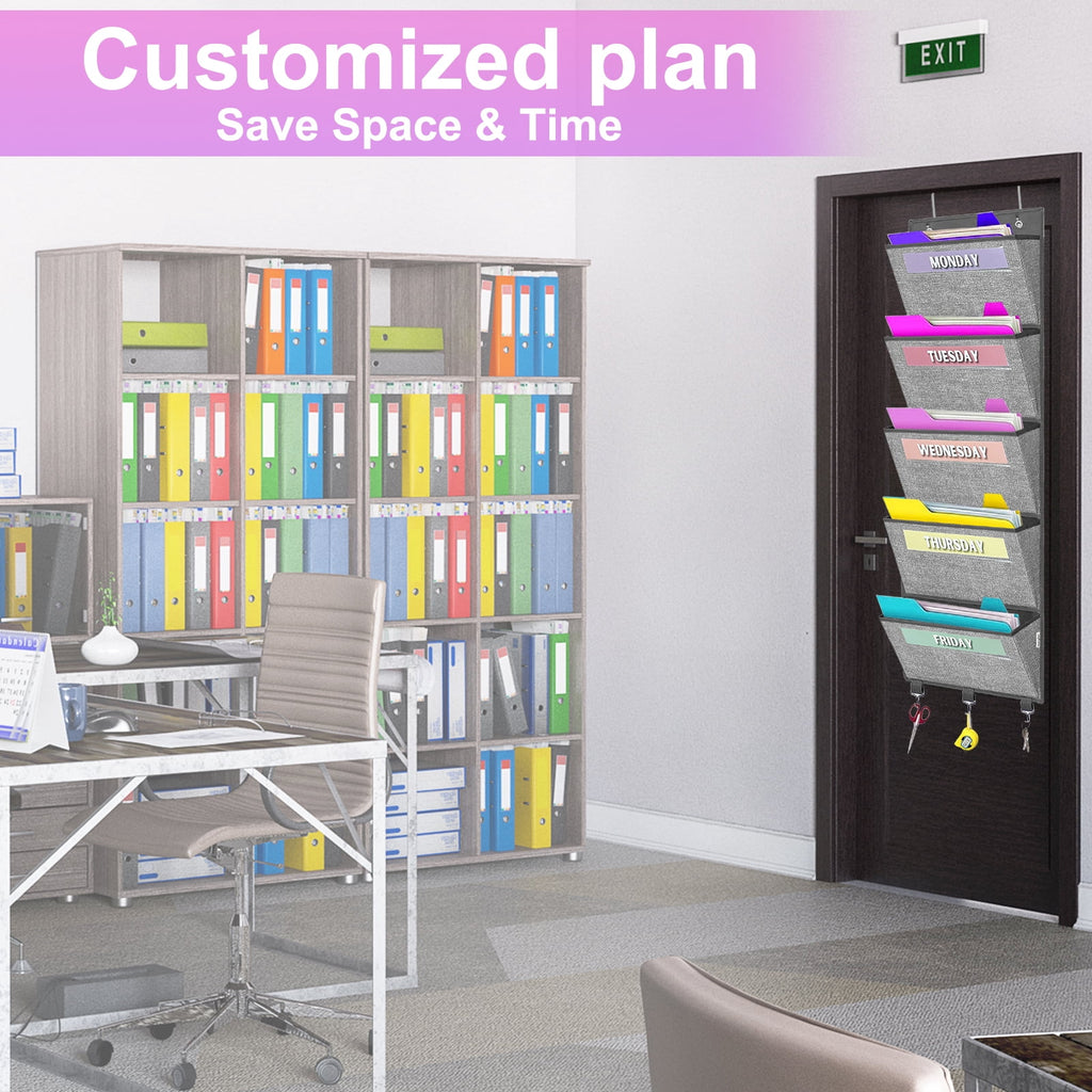 the Door hanging File Organizer, Weekly Hanging File Folders, Wall Organizers and Storage for Mail, Magazine, Noteboo... - Image 2