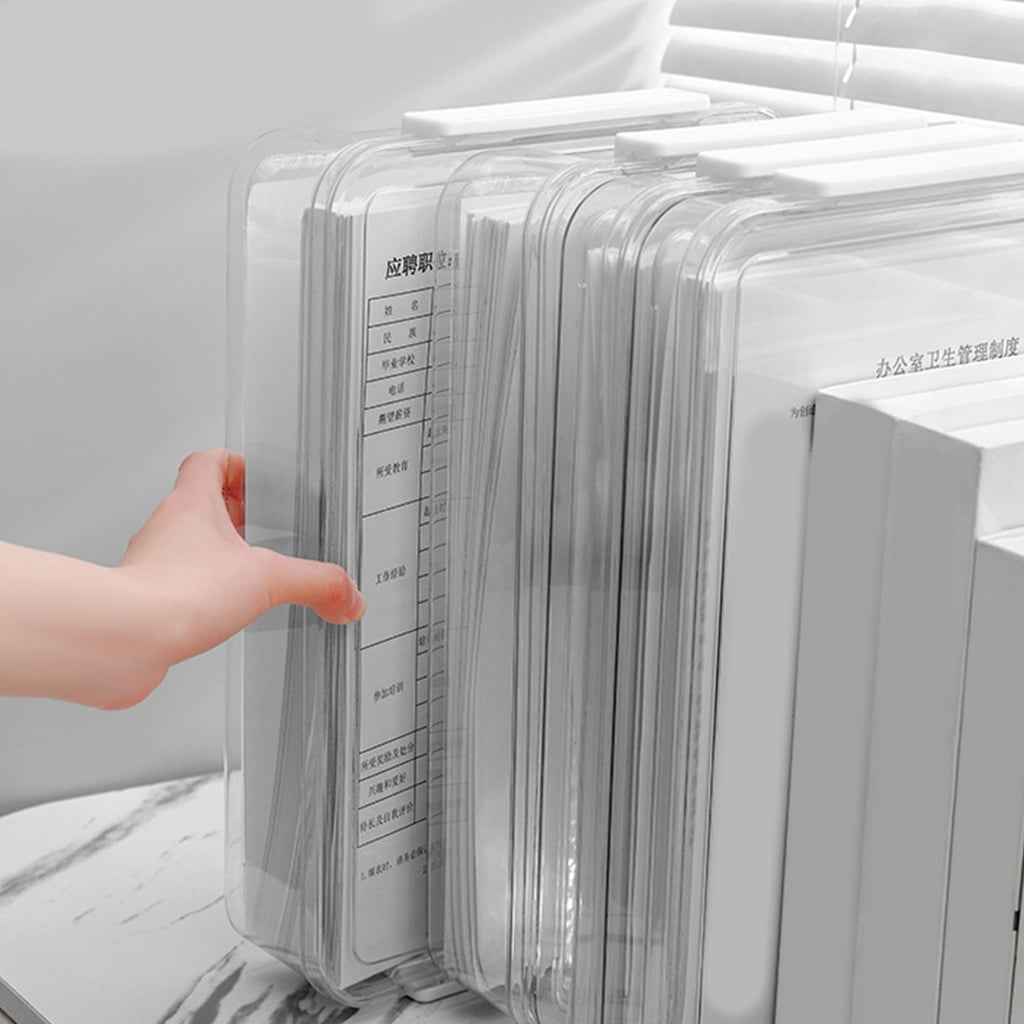 Clear Document Organizers Stackable File Storage Box Stackable Filing Box - Image 2