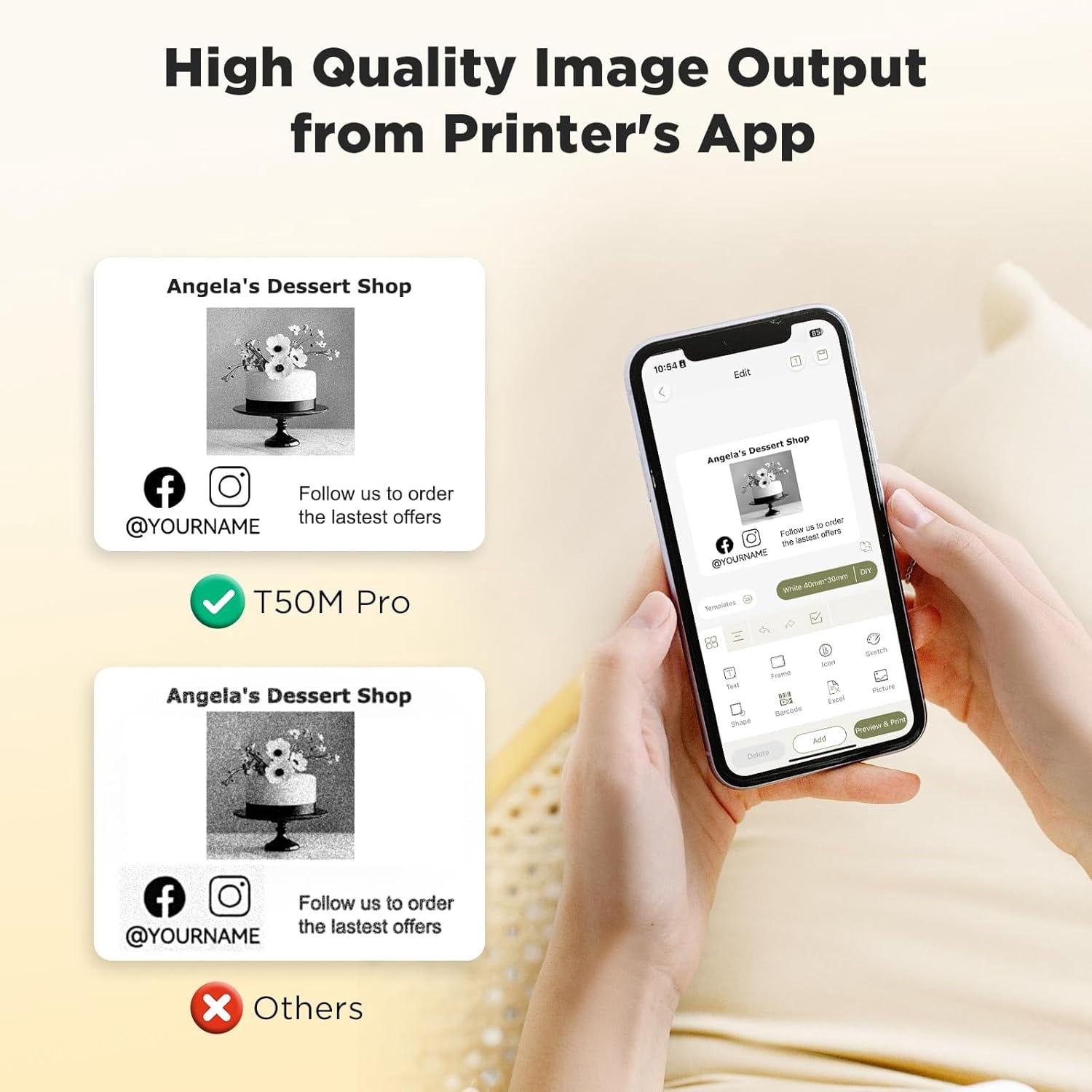 T50M Pro Bluetooth Label Maker Machine with 3 Tapes, Wide Waterproof Label, Versatile App with 30+ Fonts and 660+ Icons, Inkless Labeler for - Image 4