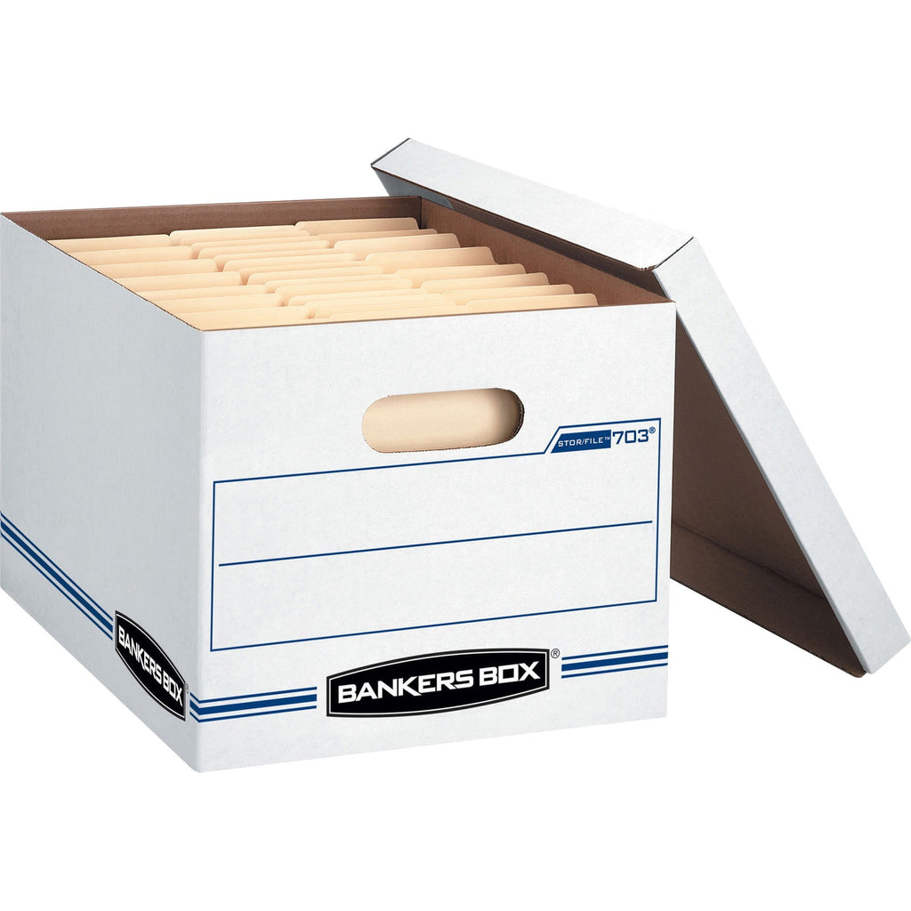 Letter/Legal Size Storage Boxes, 4 per Carton, White, Small/Large Office - Basic Duty - Image 3