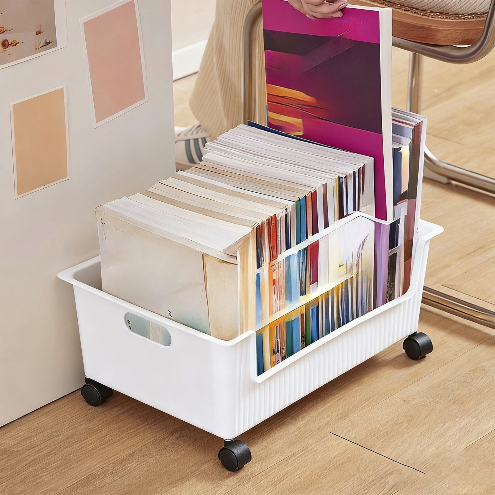 Under Desk Rolling Storage Cart with Wheels Mobile Organizer Bin for Books Toys Office Supplies Bedroom Closet Storag... - Image 4