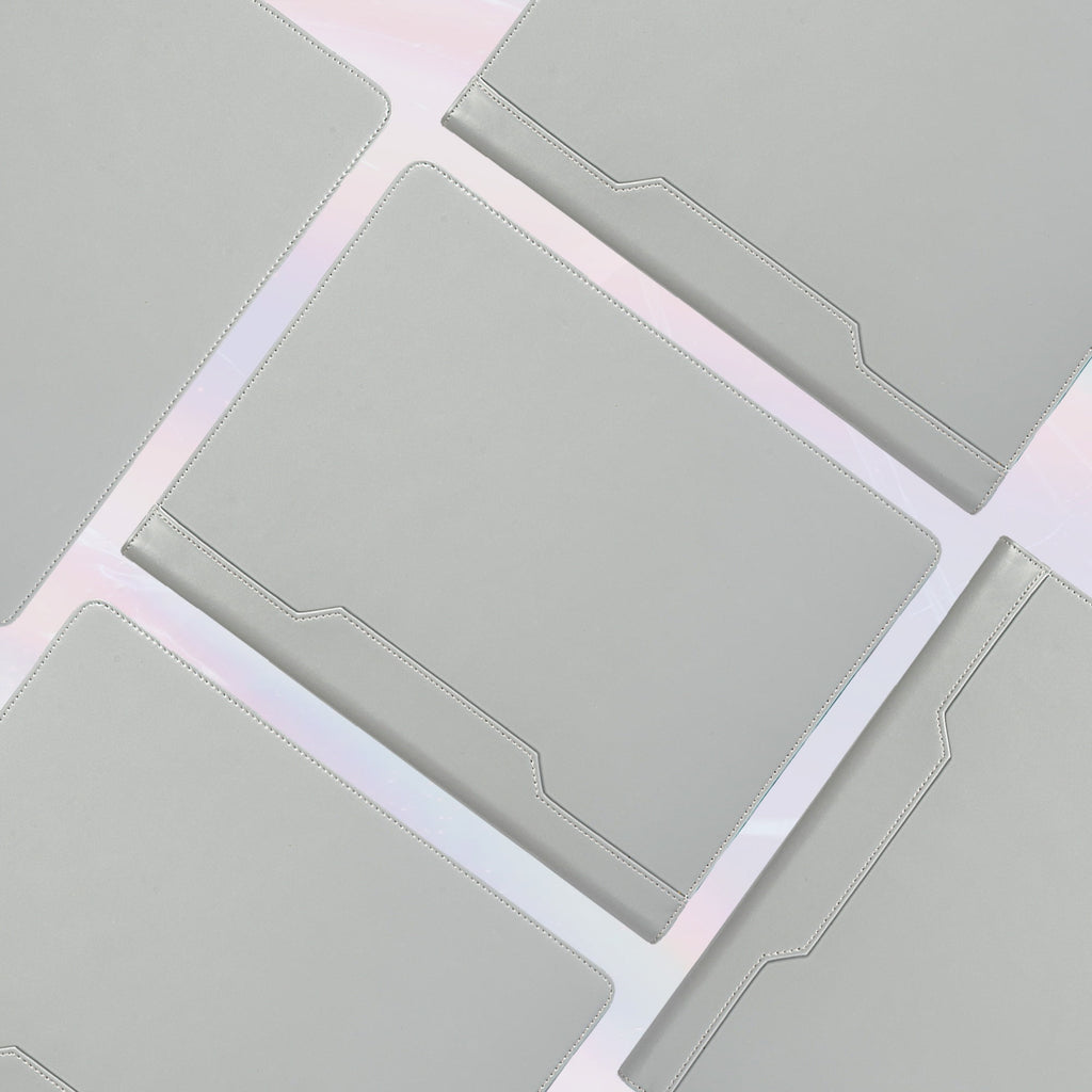 3-Ring Binder, Eco-Friendly Leather Portfolio, Zippered Business Organizer, Gray - Image 5