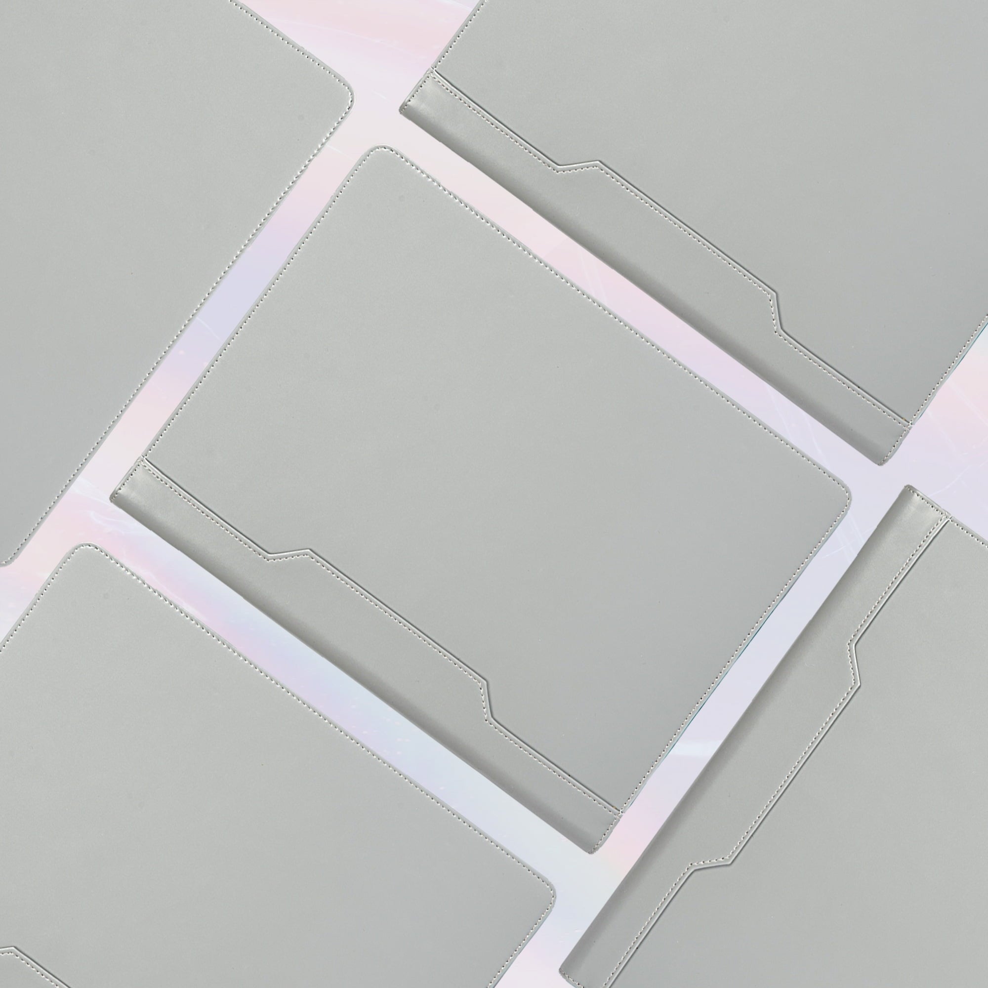 3-Ring Binder, Eco-Friendly Leather Portfolio, Zippered Business Organizer, Gray - Image 5