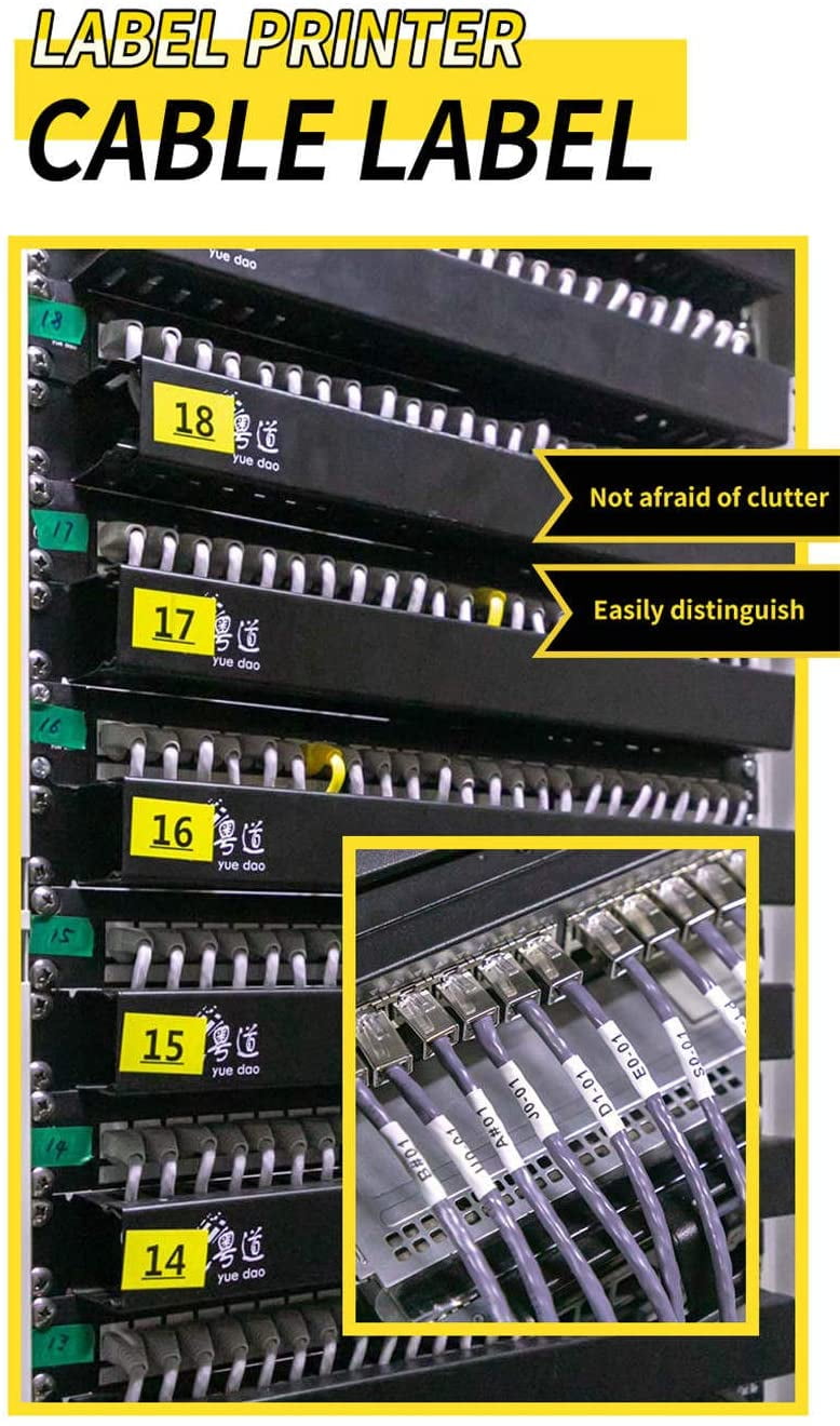 Yellow Desktop Tape Label Maker Machine for Organizing Home and Office - Image 5