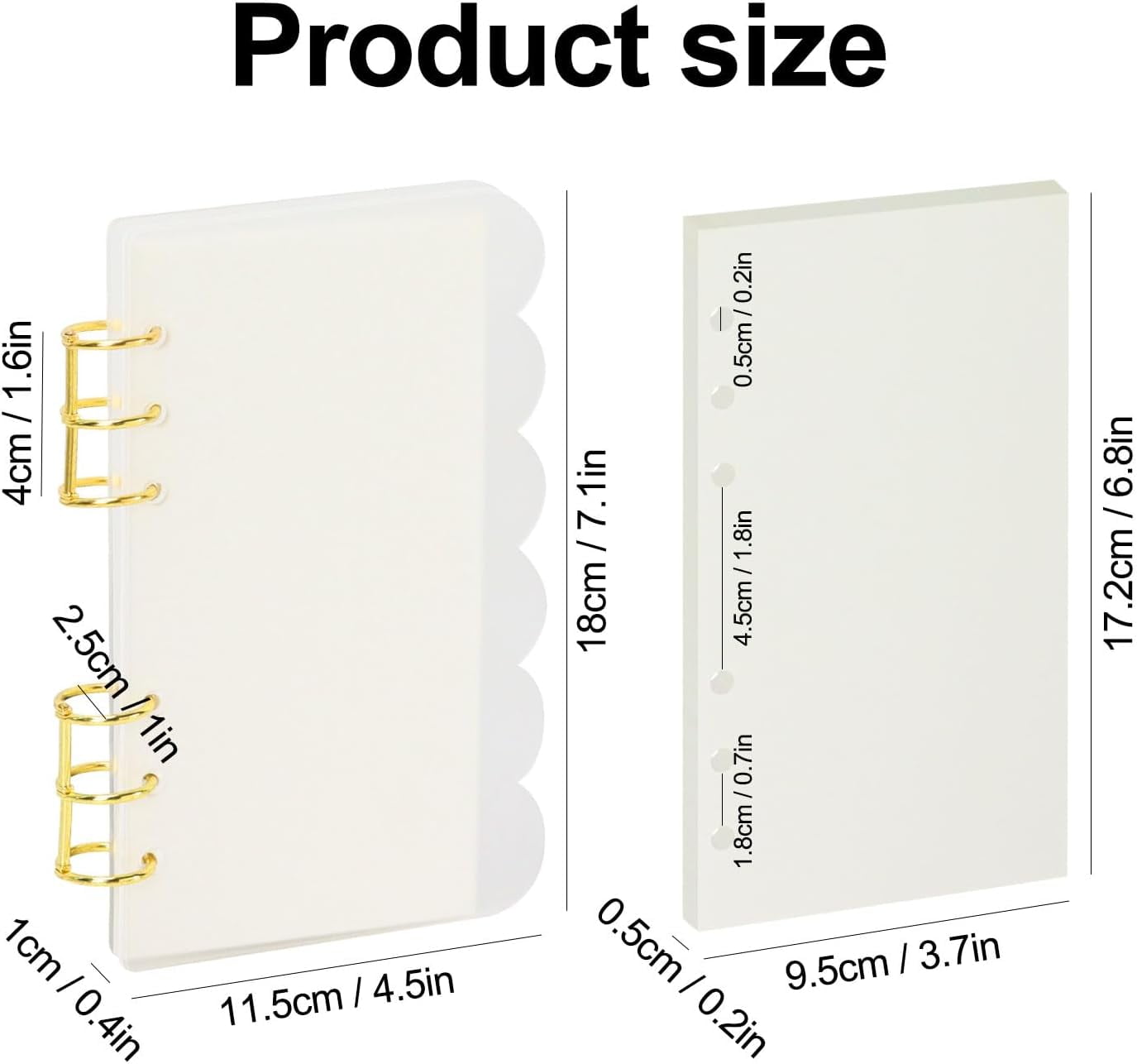 A6 Acrylic Notebook Binder 6 Ring, Loose Leaf Personal Planner Binder 90 Sheets Refills Paper, Lay Flat Design, Gold ... - Image 6