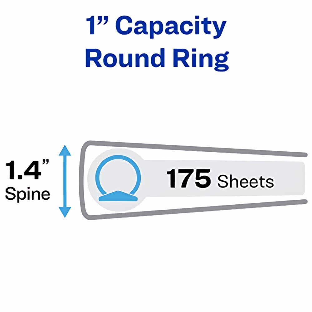 Avery 1-inch 3-Ring Economy Binder (Color Will Vary) (Pack of 3) - Image 2
