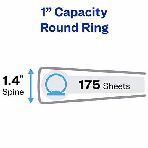 Avery 1-inch 3-Ring Economy Binder (Color Will Vary) (Pack of 3) - Image 2
