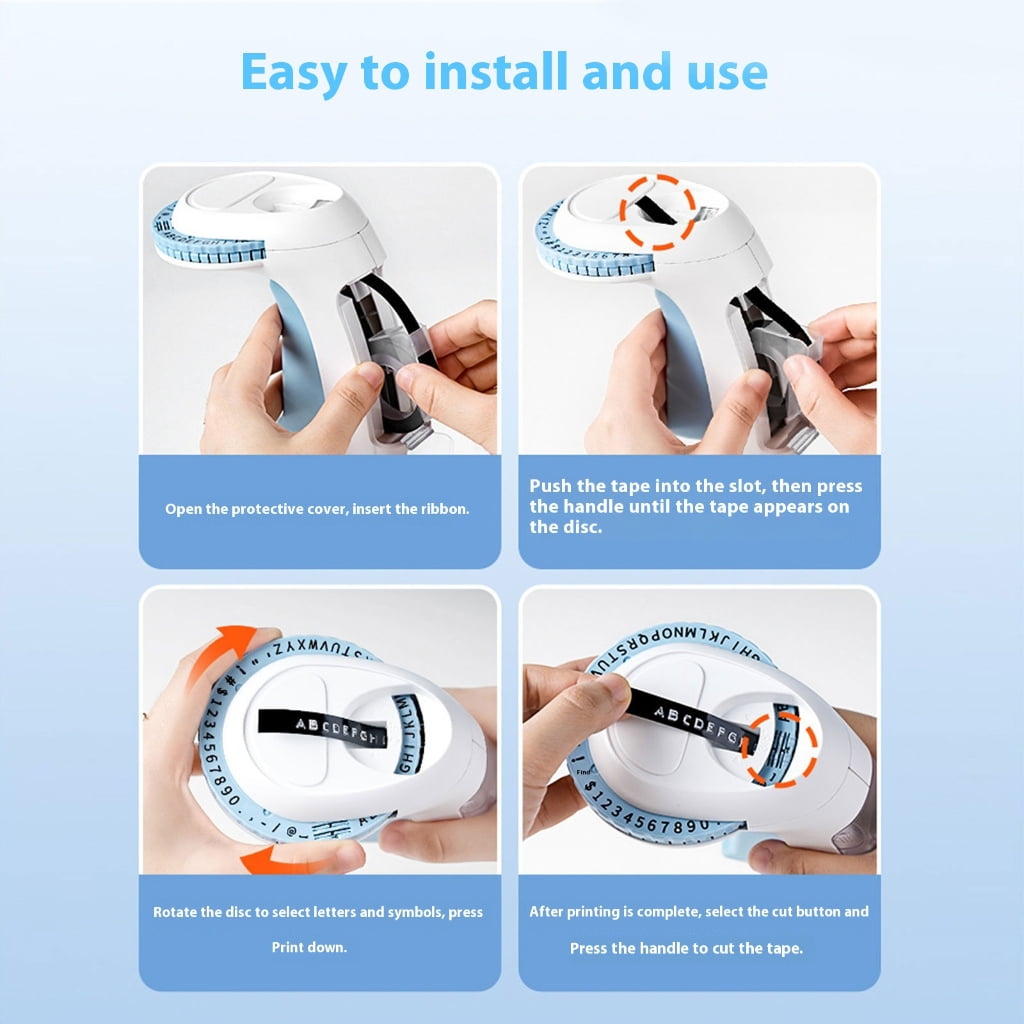 Portable Label Maker, Manual Embossing Device for Home Office, Kitchen Storage & - Image 6