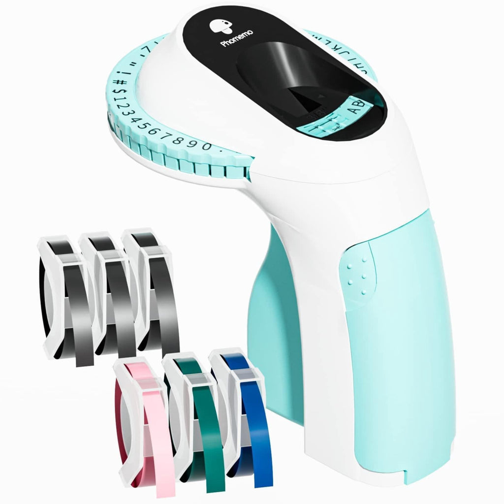 Label Maker 3D Embossing Machine E975 Portable Label Maker Green Label Embossing Machine With 6 Label Tapes Label Pri... - Image 3