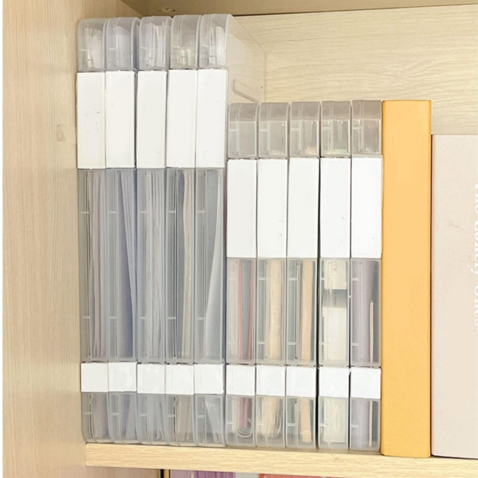 Clear Plastic File Box Portable Storage Bin, Snap-Lid Document Holder for Letter A4 Paper, Stackable Office office Su... - Image 6
