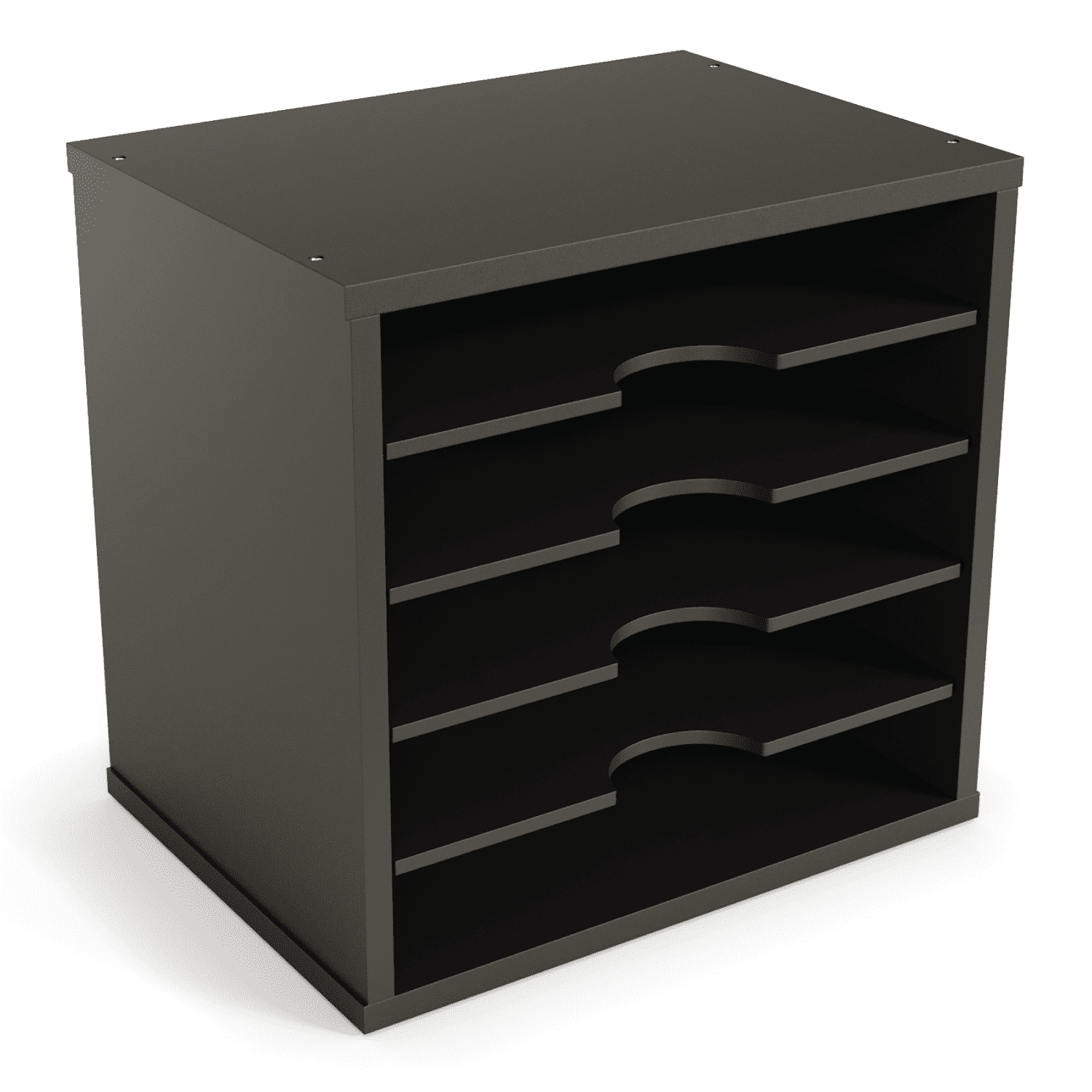 5-Tier Paper Organizer, File Holder, Mail Sorter, Wood Letter Tray, Black - Image 5