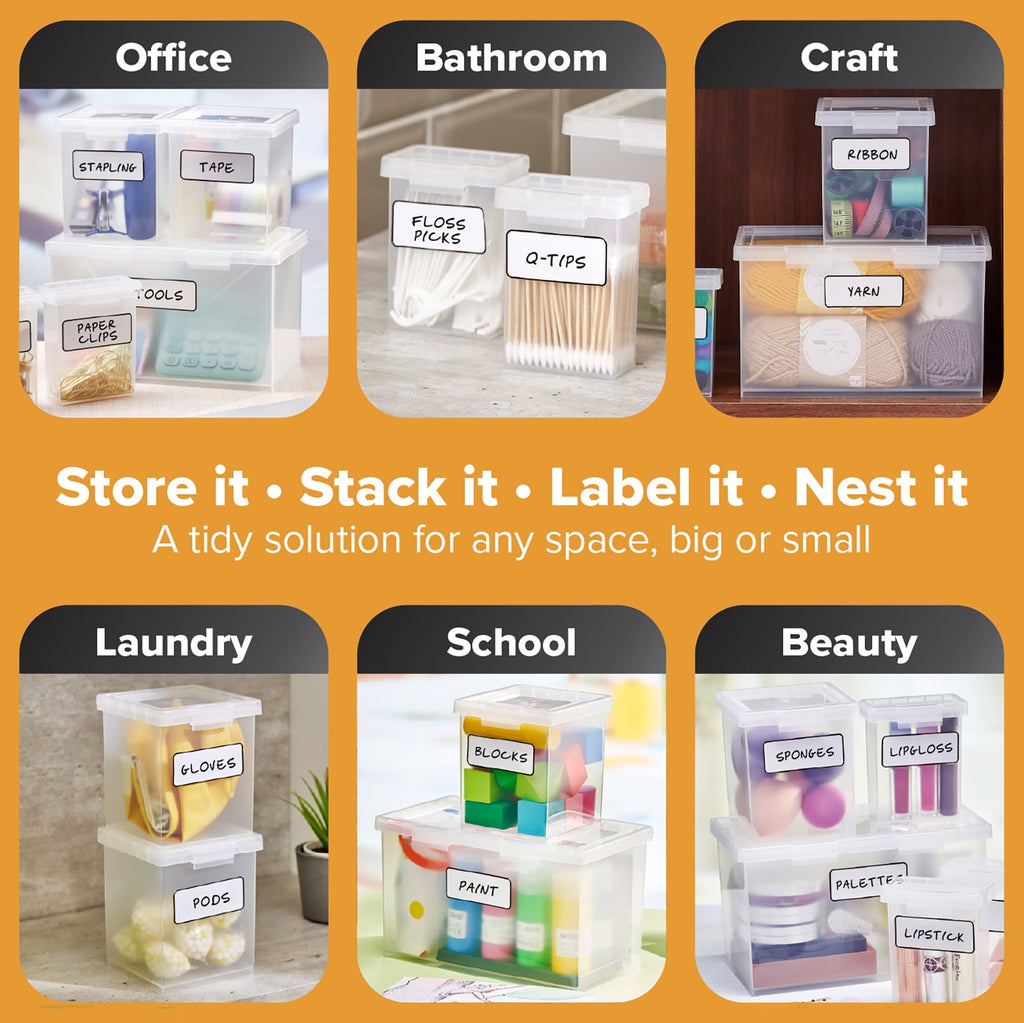 Kect Nest Clear Boxes, Stacking/Nesting, 7-Piece Bundle, 1 Large, 2 Medium, 4 Small - Image 3