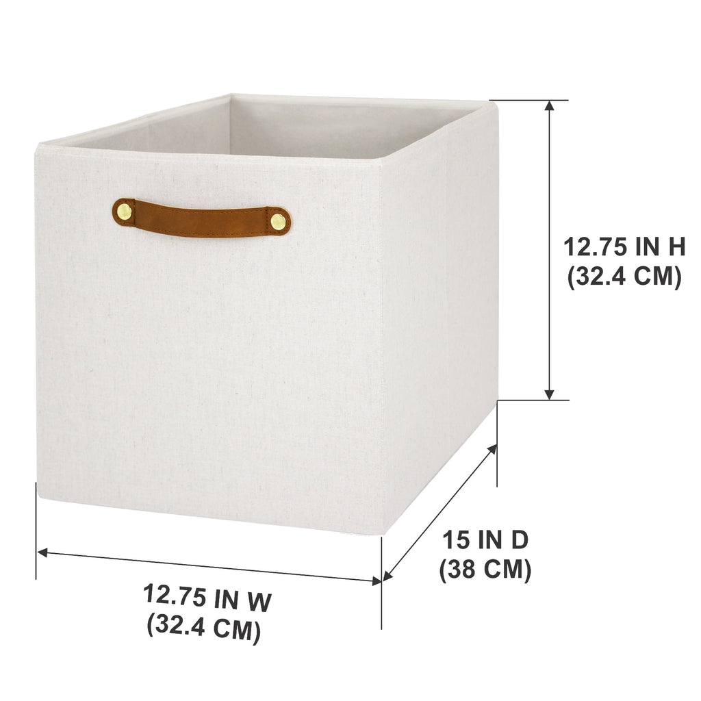 Collapsible Fabric Cube Storage Bin, Vanilla - Image 5