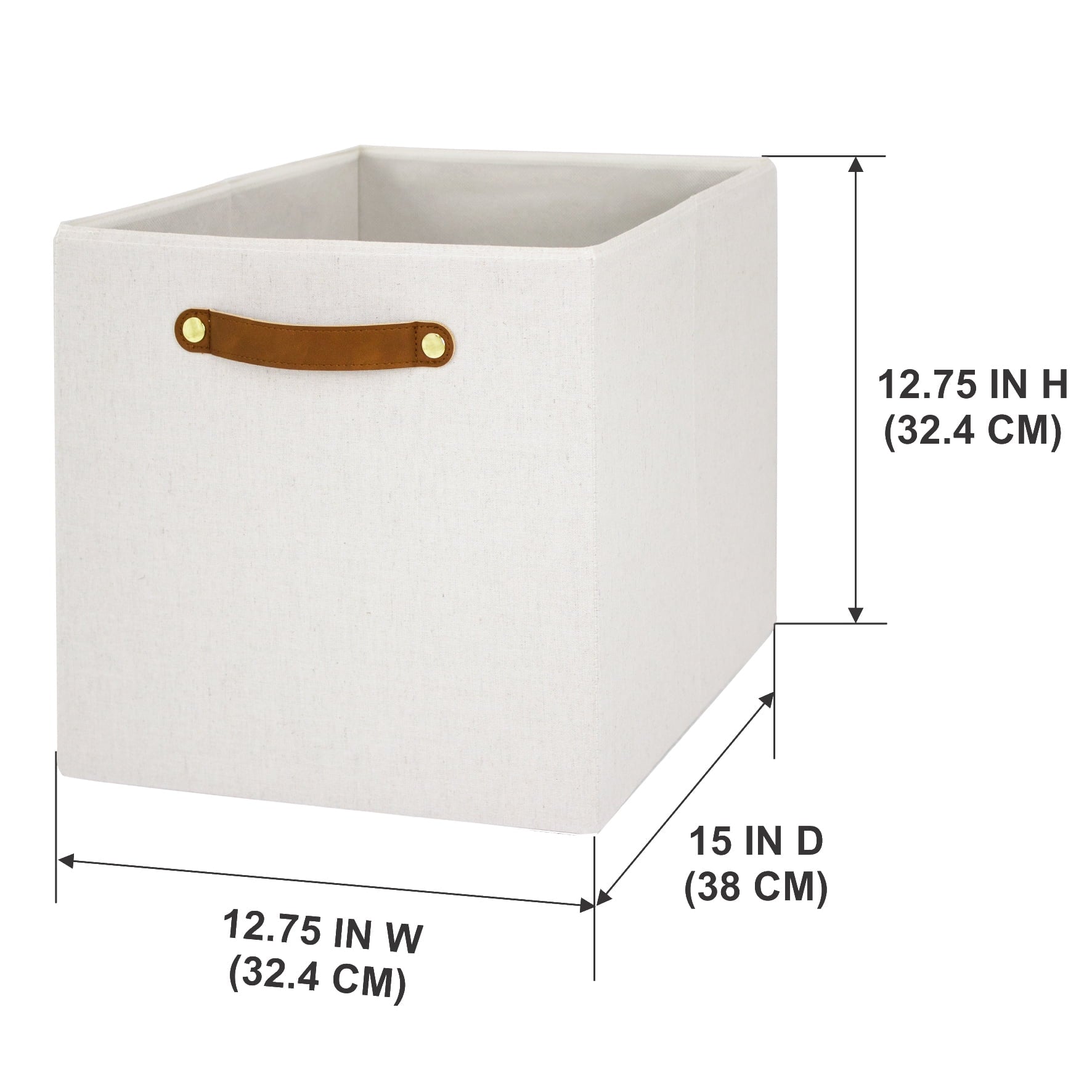 Collapsible Fabric Cube Storage Bin, Vanilla - Image 5