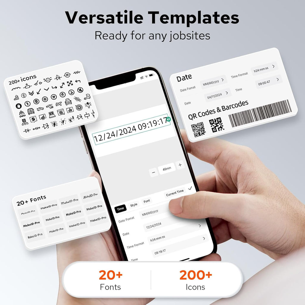 Industrial Thermal Transfer Label Printer, Portable Bluetooth Labeler with Wire and Cable Labeling Machine - Image 2