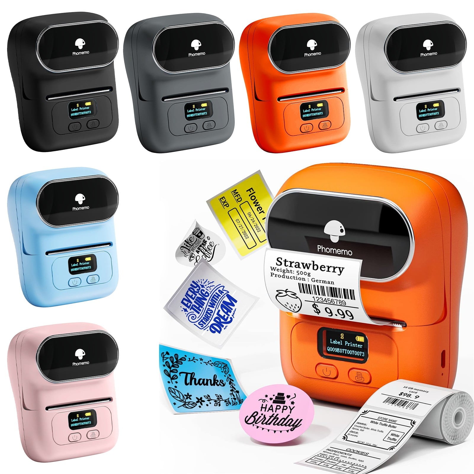 Black Mini Bluetooth Thermal Label Maker - 2 Inch Inkless Barcode Printer | Address/Logo/Clothing Label Tool for Smal... - Image 4