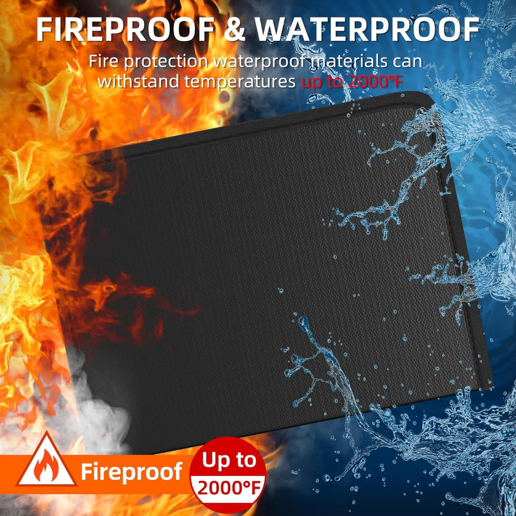 Gijjgole Fireproof Accordion File Organizer, Portable Expanding File Folder with Waterproof Zipper&Labels, Black Document Organizer with 13 - Image 6