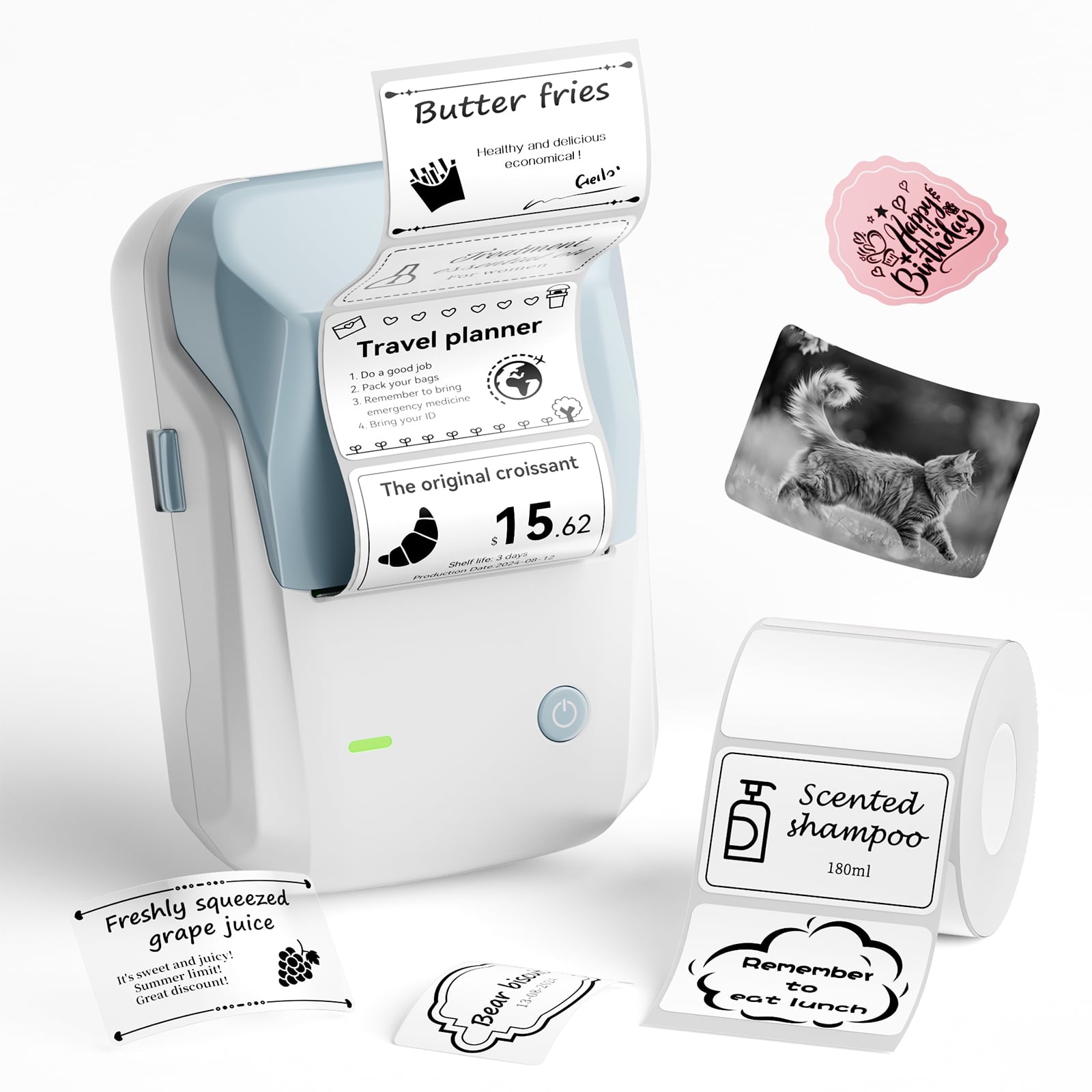 NIIMBOT B1 Label Makers, 2 Inch Bluetooth Label Maker Auto Identification Portable Label Printer (Cyan) - Image 2