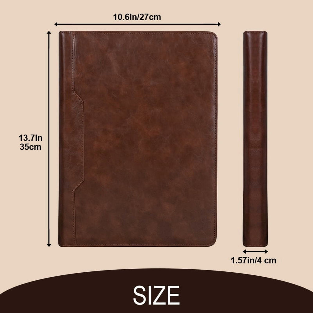 Binder with Zipper, Vegan Leather Professional Portfolio Organizer with 3-Ring Binder, Notepad & Resume Holder for Me... - Image 6