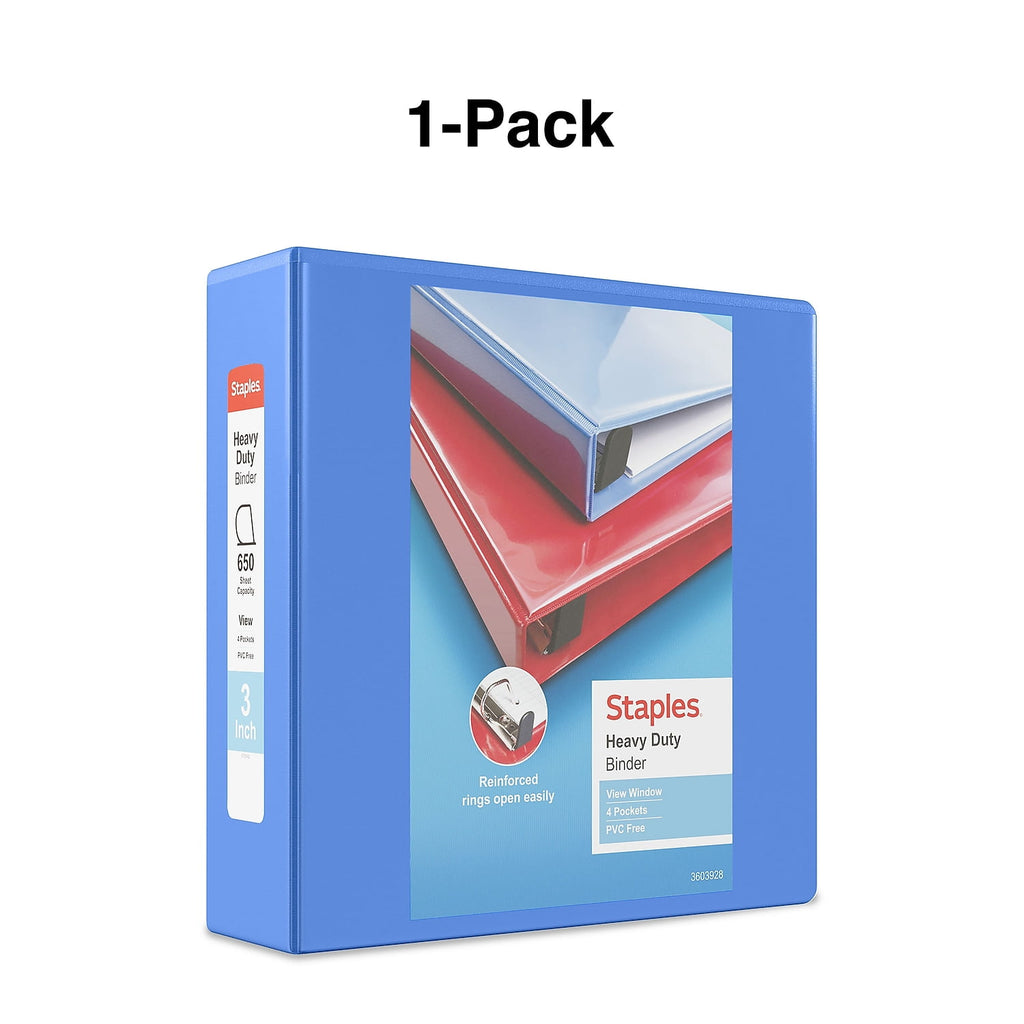 Heavy Duty 3" 3-Ring View Binder Periwinkle (24694) 82665 - Image 5