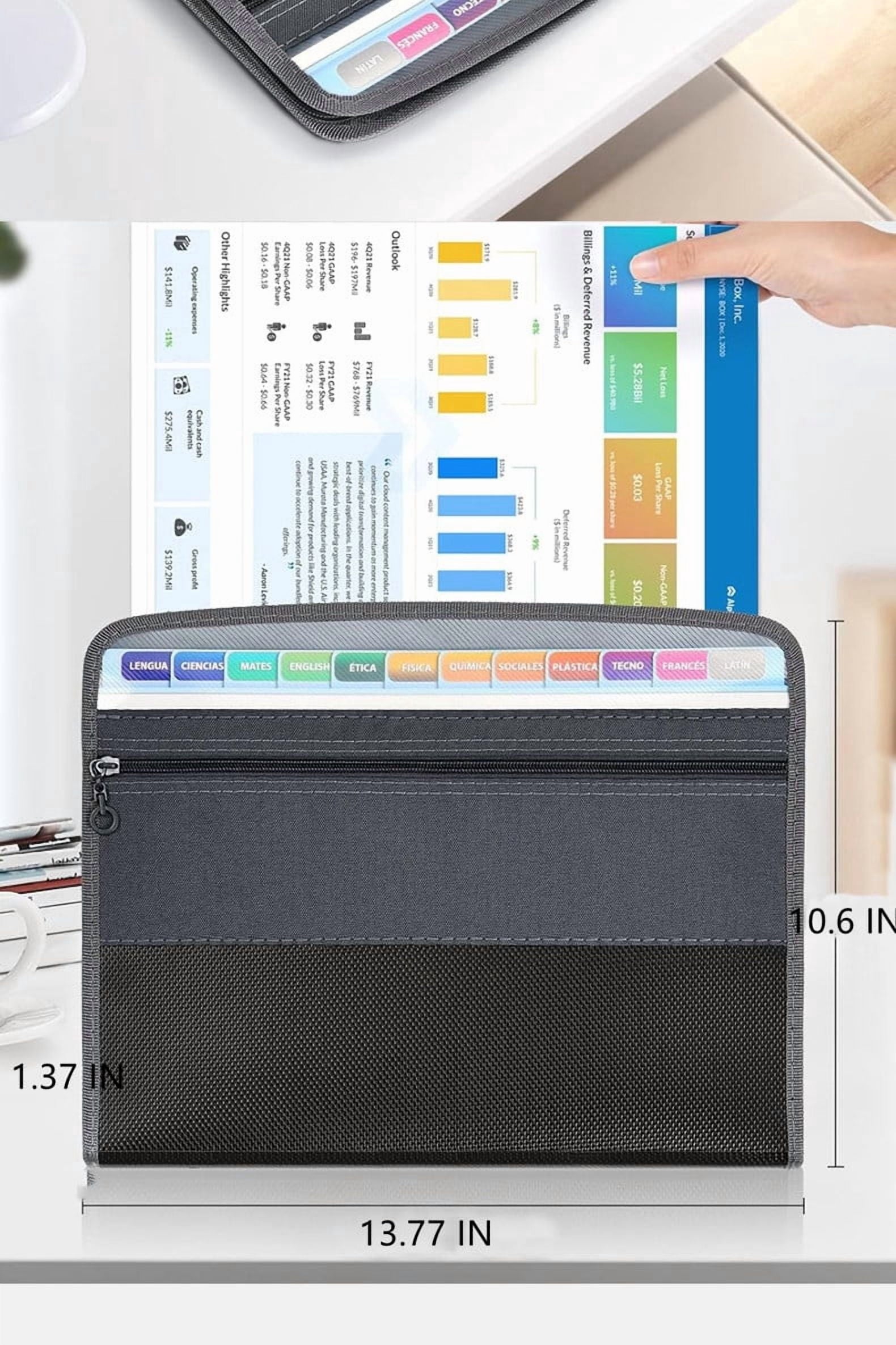 Document Expanding Folder with 13 Pockets Document with Handle & Labels, Portable Home Travel Safe Storage for Letter... - Image 4
