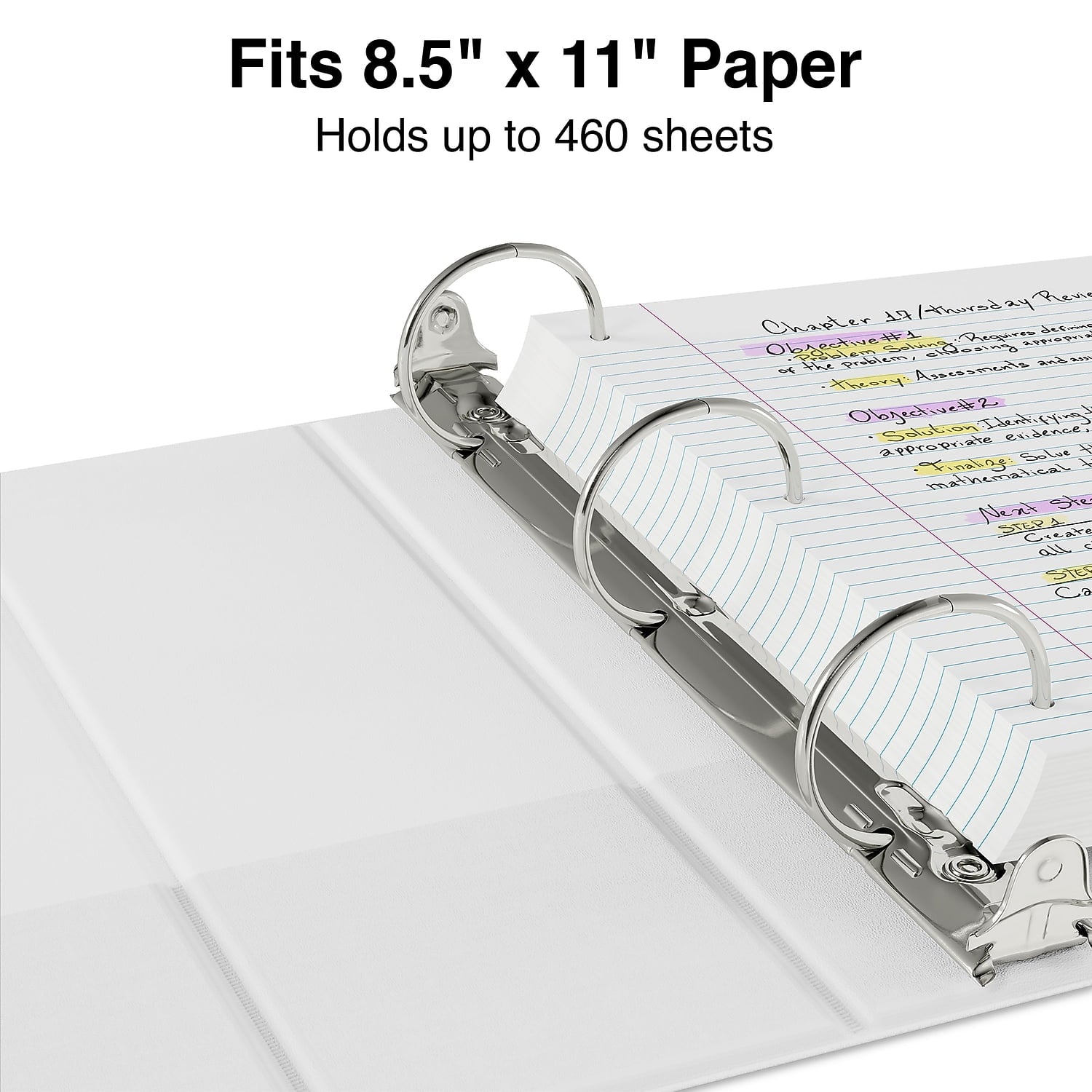 Staples Economy 3" 3-Ring View Binders White 12/Carton 23743/21691VS - Image 5