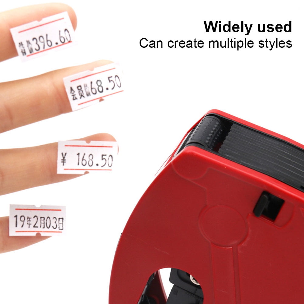 8 Digit Price Labeler Manual Marking Machine, Portable Label  Numerical Tag Maker with Sticker Labels Refill Ink, Red - Image 6