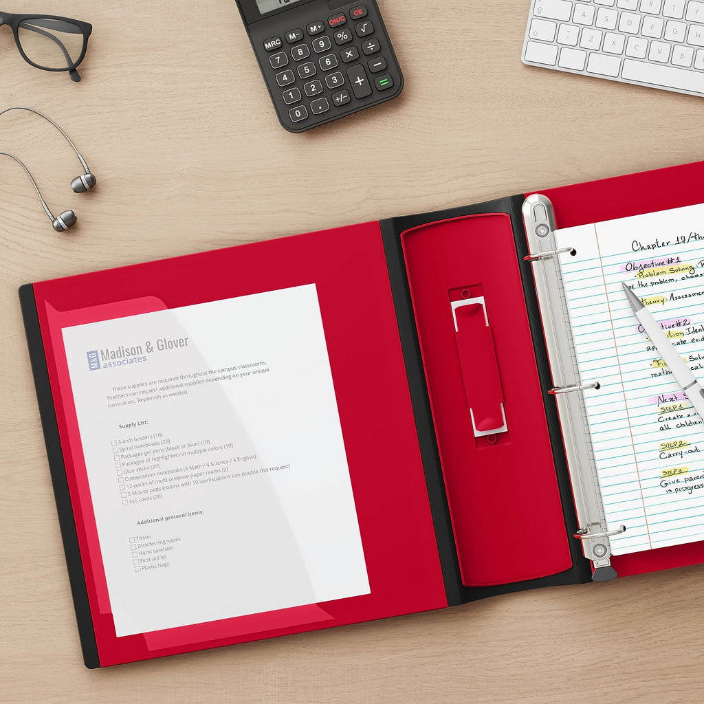 Staples Better 4-inch 3 Ring View Binder Red 1618291 - Image 5