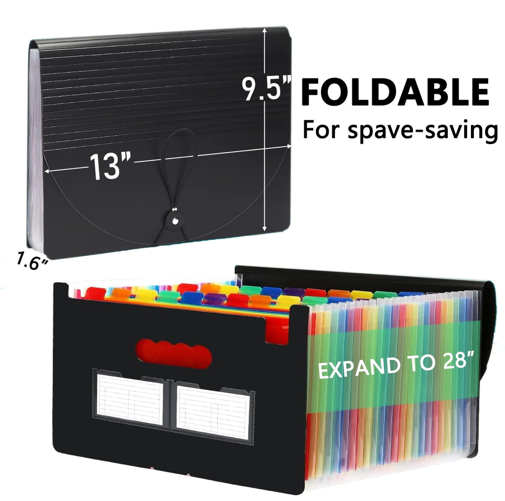 PHANCIR 24 Pocket Accordion File Organizer Thicker & Sturdy, Freestanding File Paper Folder with Labels for Classroom, Home, Office and Trav - Image 4
