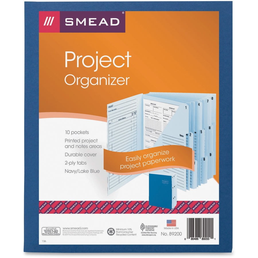 File Organizer, 10 Tabs, Letter Size, Navy - Image 2