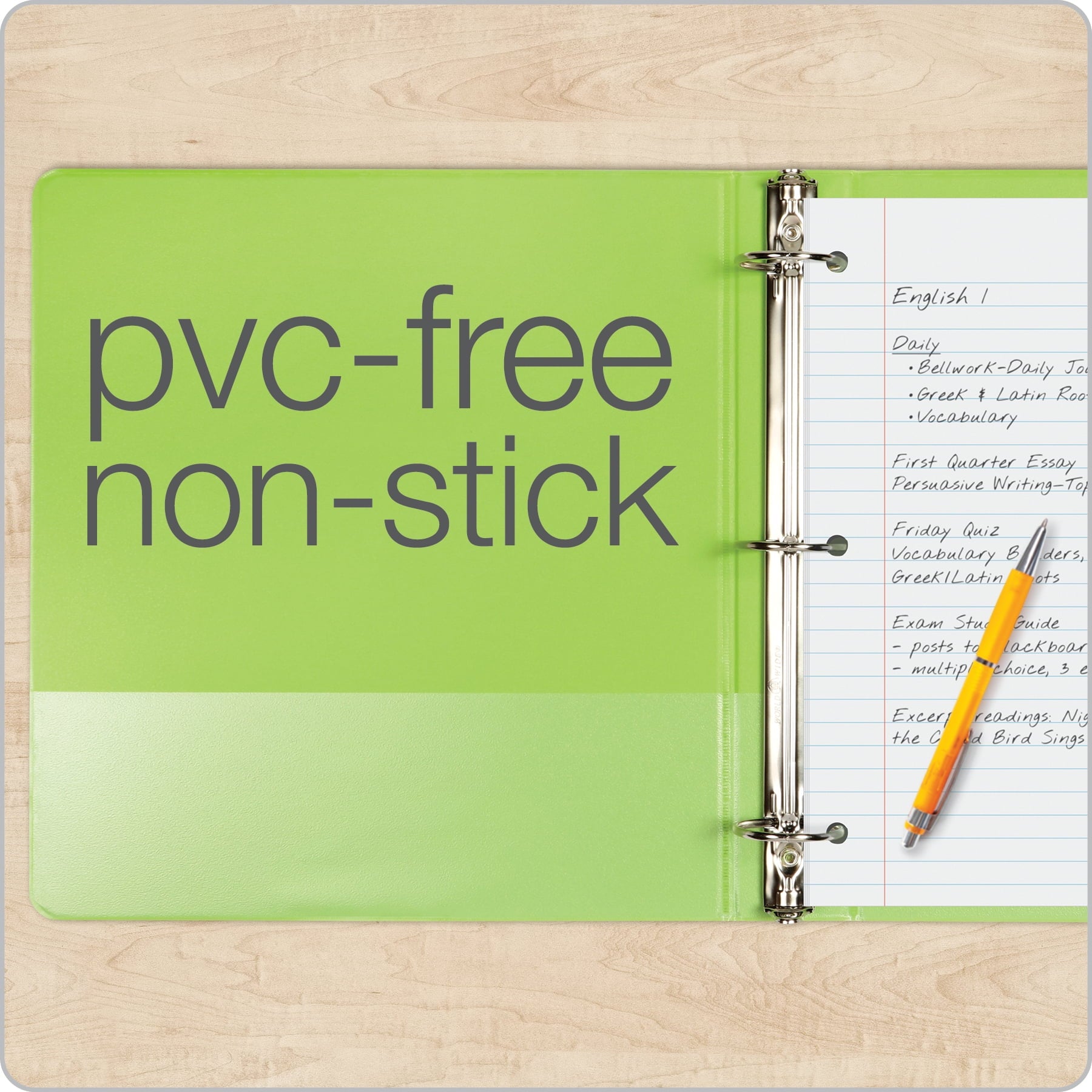 3 Ring Binders, Round Rings, Holds 350 Sheets, ClearVue Presentation View, Non-Stick, Assorted Colors (79550), 1.5 In... - Image 4
