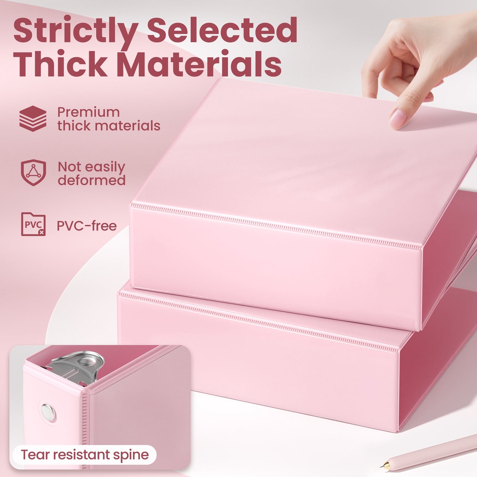 SUNEE 3 Ring Binder 3 Inch 4 Pack, 3" Large Clear View Binders Three Ring PVC-Free (Fit 8.5x11 Inches) for School or Office Supplies, Assort - Image 3