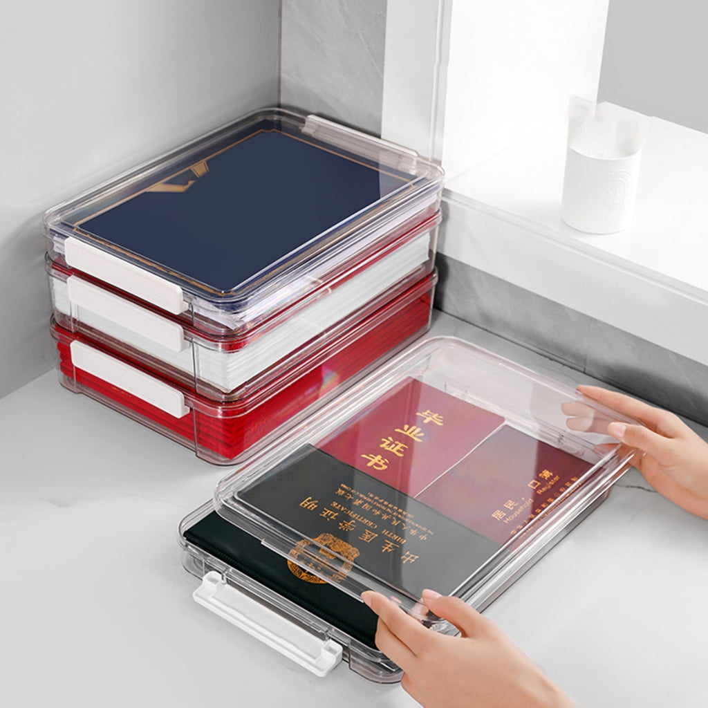 Clear Document Organizers Stackable File Storage Box Stackable Filing Box - Image 3