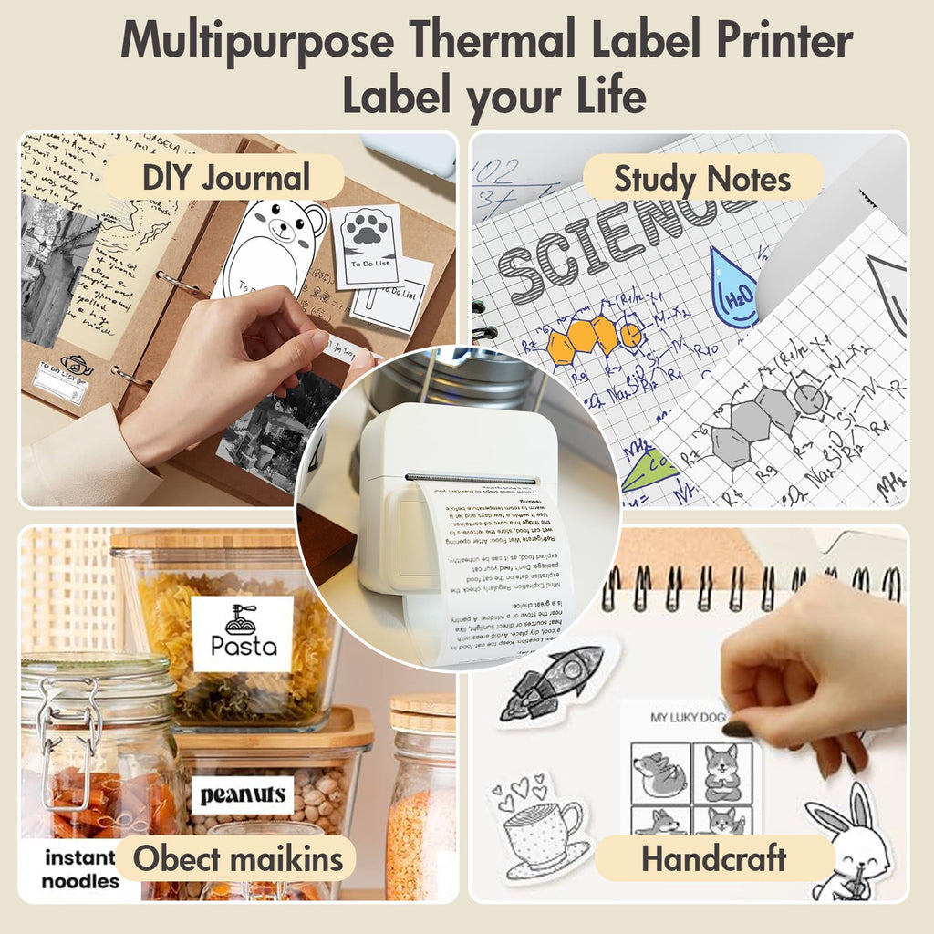 Label Maker Machine with Tape, Bluetooth Thermal Label Printer, Mini Sticker Maker , Free Cut Small Printer for for H... - Image 3