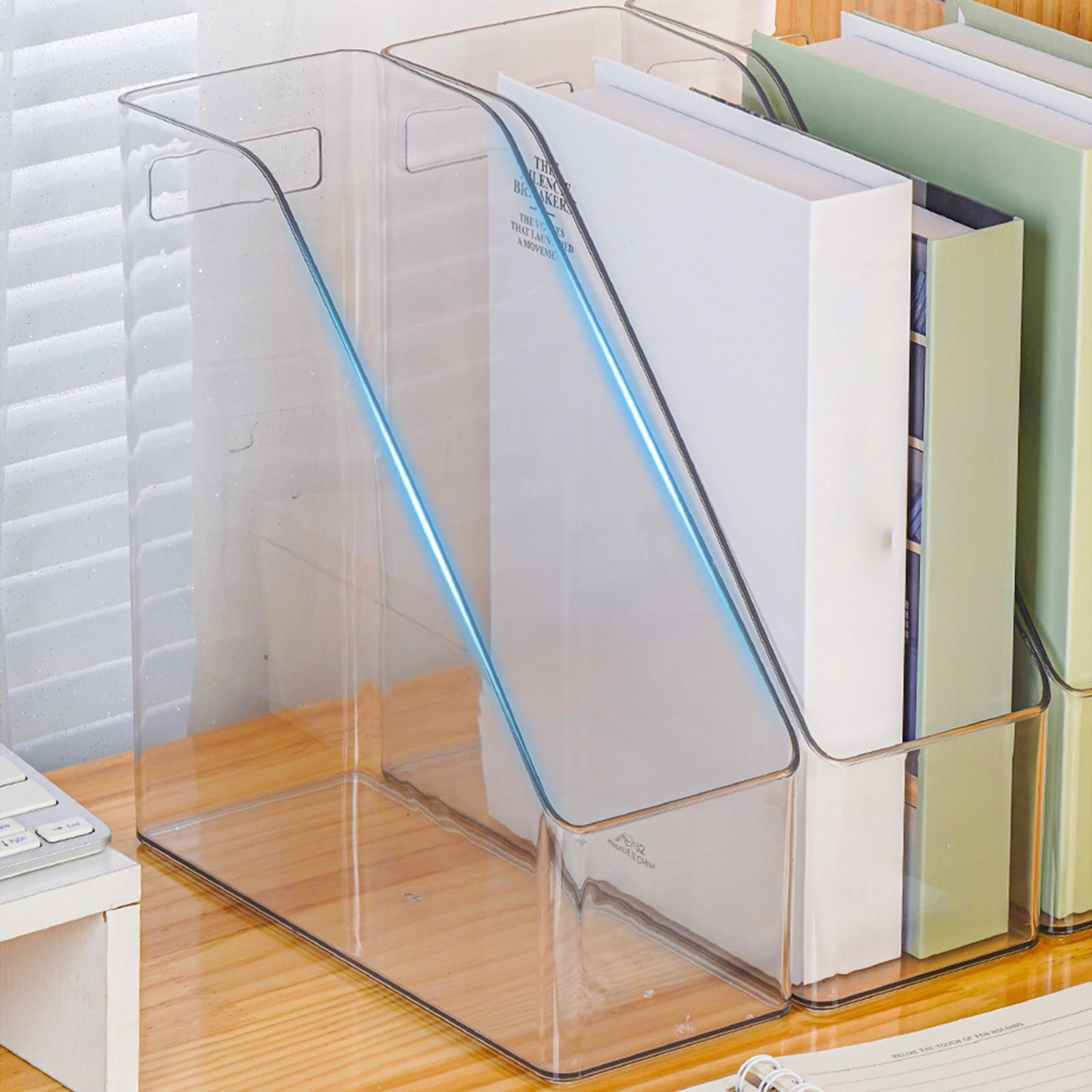 Desktop File Organizer Transparent PET Storage Box for Books, Documents, and Office Supplies – Large Capacity Desk Or... - Image 5