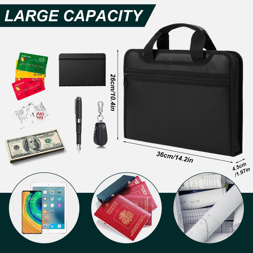 sixwipe Accordion File Organizer,Fireproof Expanding File Folder with Multi Pockets,13 Pockets Document Organizer with Handle & Labels,Porta - Image 3