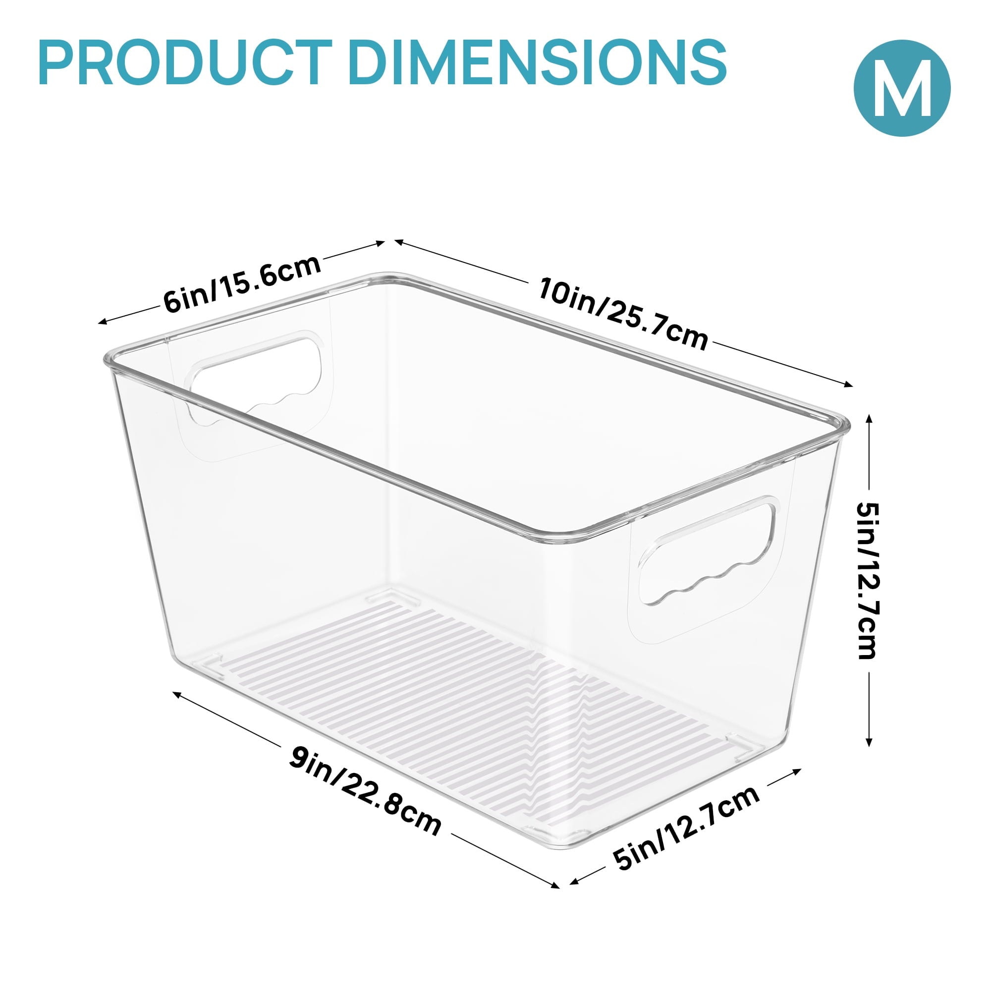 Clear Plastic Storage Bins, 4 PCS Pantry Organizer Bins with Handle,Medium - Image 6