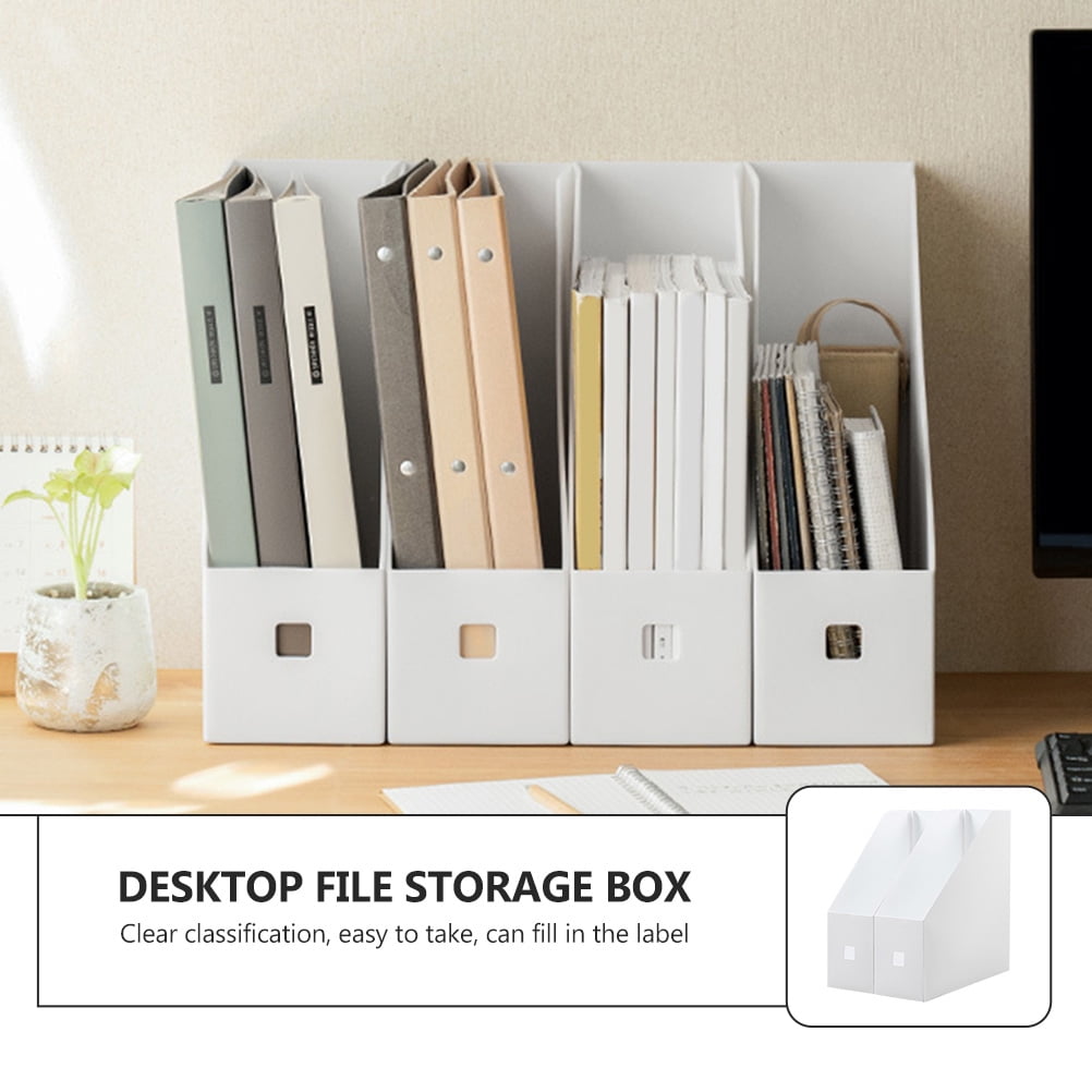 File folder storage box 3Pcs File Document Box Book Storage Rack Plastic Files Books Holders Office Magazine Holder - Image 6