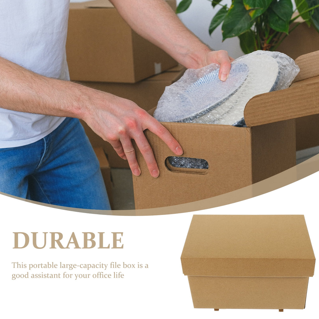 2 Pcs Storage Box Bins Office File Organizer with Lids Case Scrapbook Paper Sundries Document Holder Toy - Image 2
