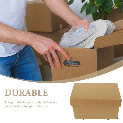 2 Pcs Storage Box Bins Office File Organizer with Lids Case Scrapbook Paper Sundries Document Holder Toy - Image 2
