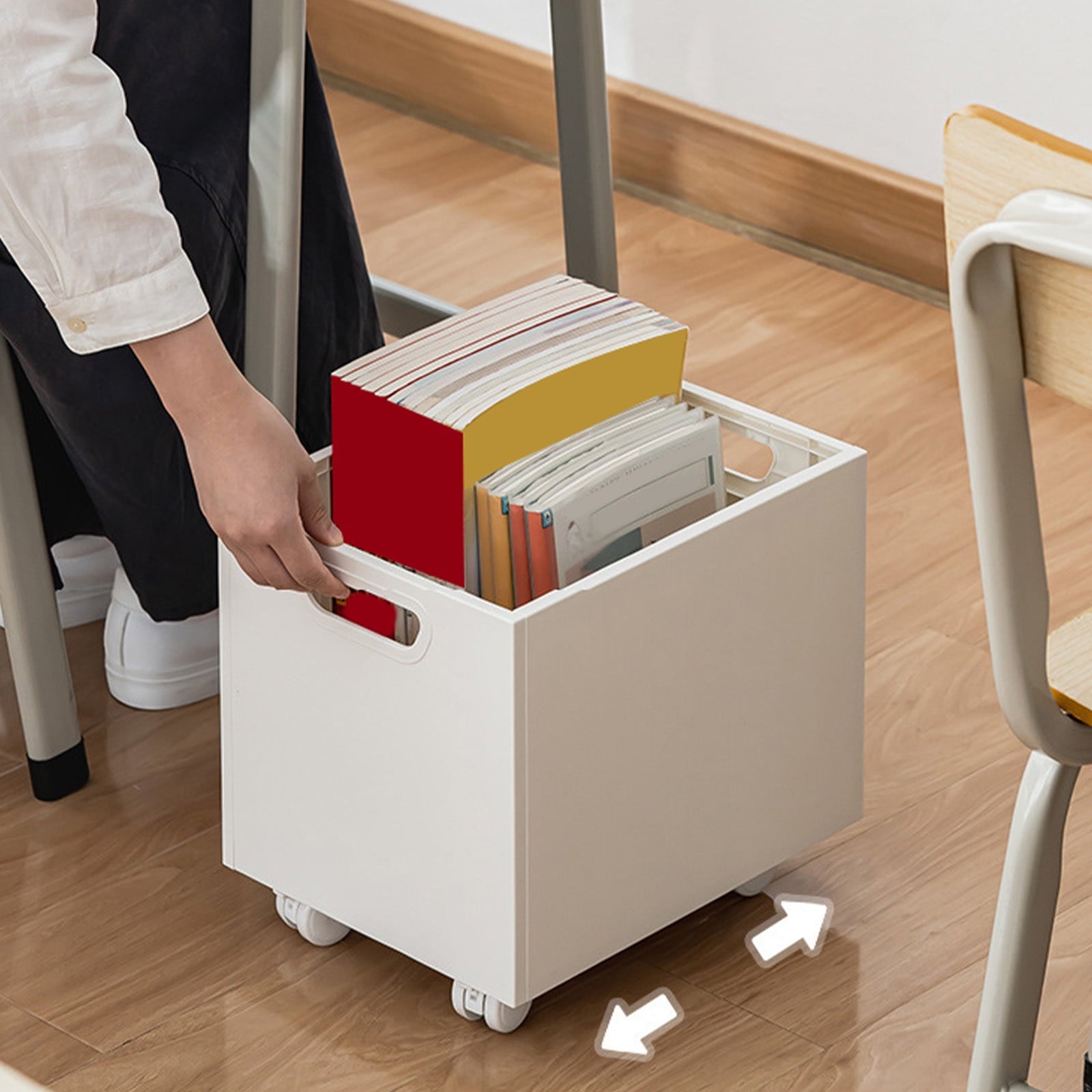 Portable File Box With Handle,Rolling File Organizer With Wheels Stackable Storage File Boxes Portable Letter File Fo... - Image 6