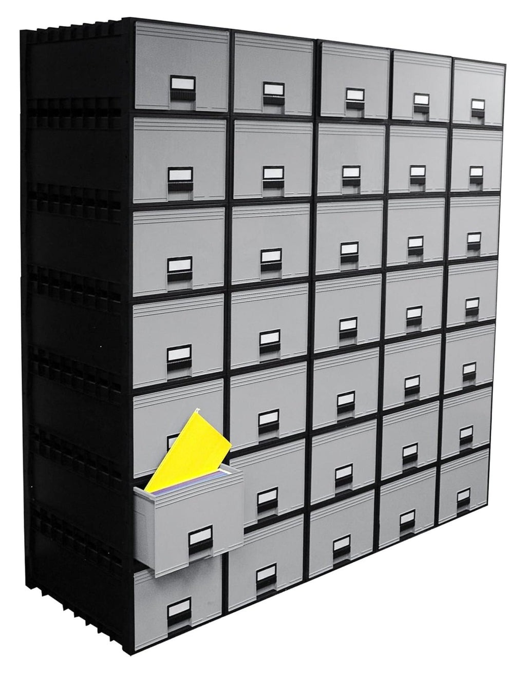 Archive Files Storage Box, Letter Size, Stackable Plastic Storage Containers - Black/Gray, 1/Each - Office, Home, Legal, Documents Organizat - Image 6