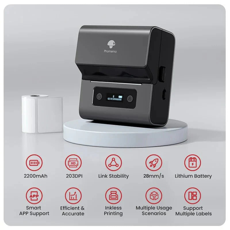 Upgraded3Inch Bluetooth Thermal Label Printer, Wireless Bluetooth Labeling System for Retail, Warehouse & Home Organi... - Image 4