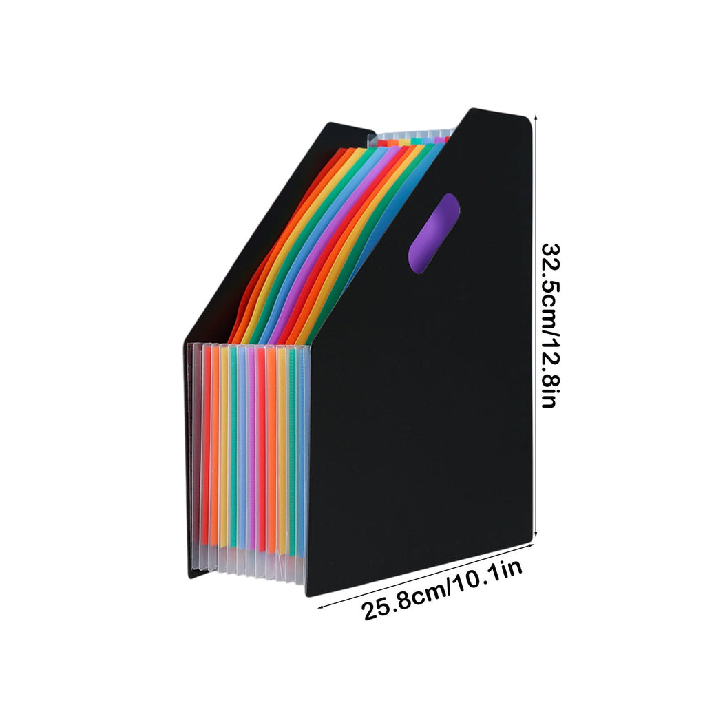 Yhmxh 13 Pockets Vertical Expanding File Folder Plastic Accordion File Organizer Desk Stand Magazine Holder Letter Size A4 Documents Storage - Image 3