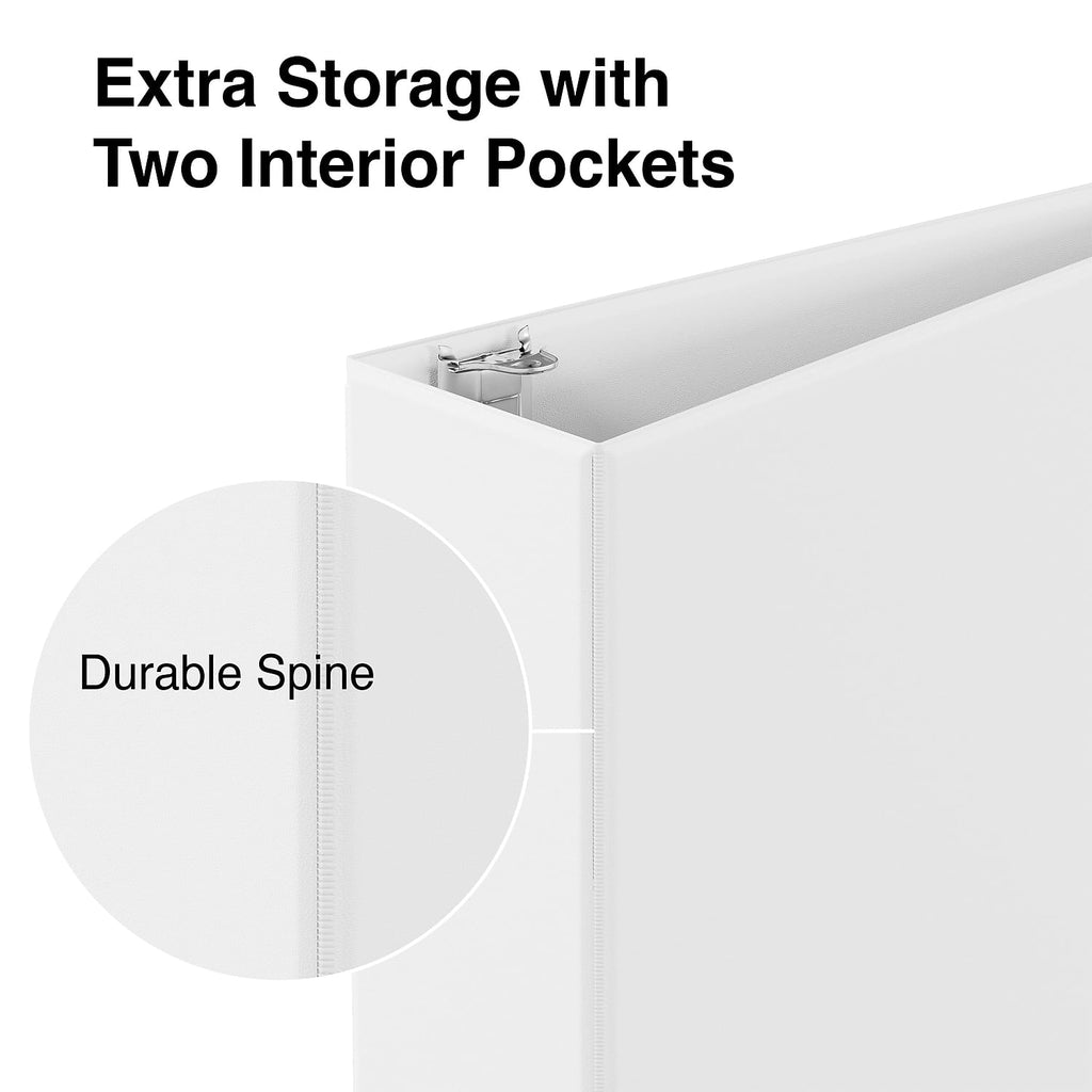Staples Economy 3" 3-Ring View Binders White 12/Carton 23743/21691VS - Image 6