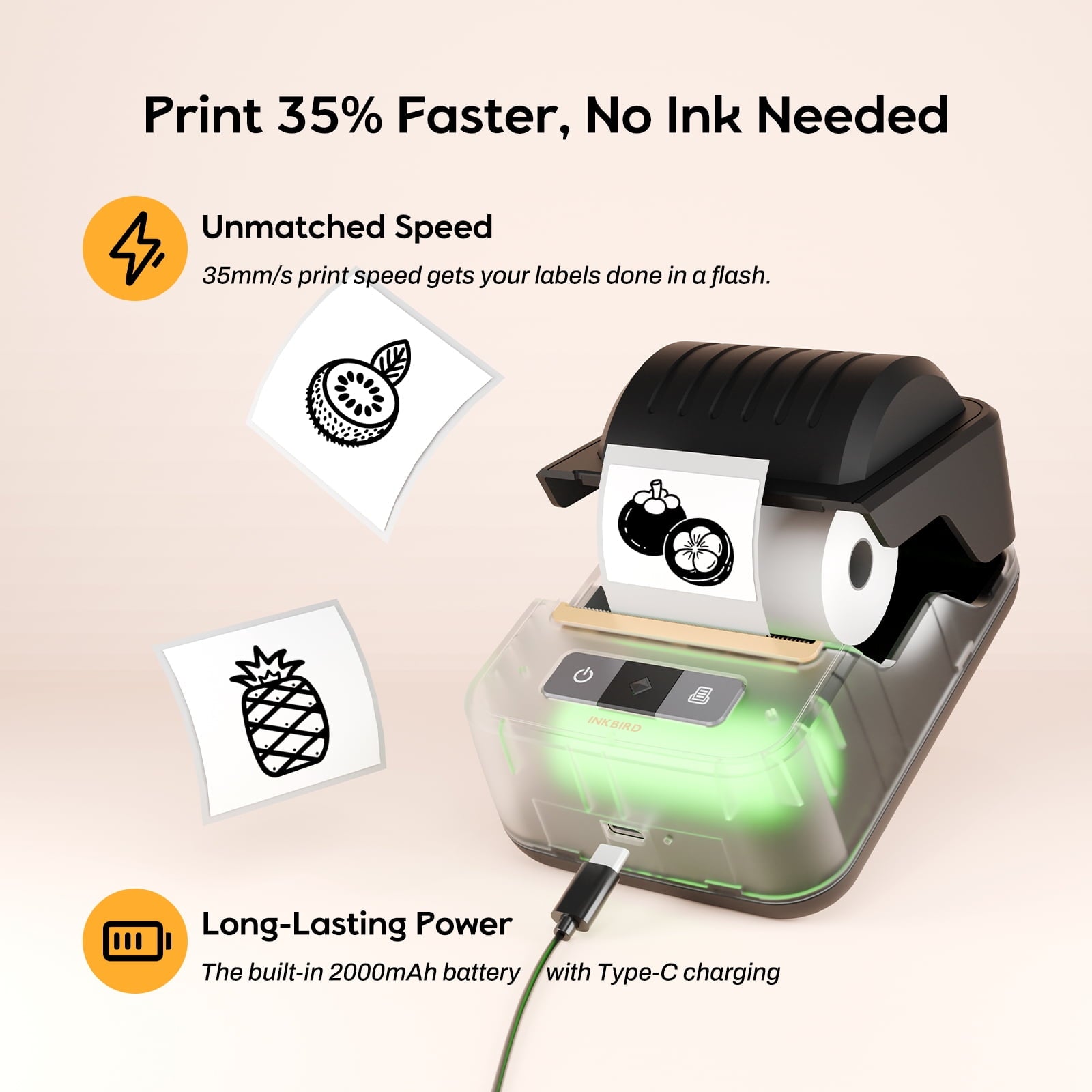 Bluetooth Portable Label Maker Machine, Thermal Printer for 3/4" to 2" Labels, Wireless Sticker Printer for Home, Off... - Image 3