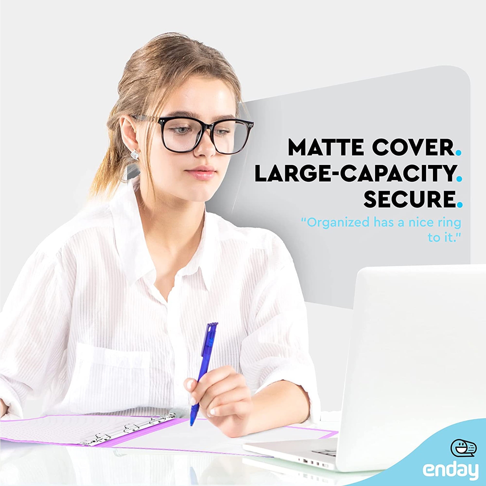 1 Inch 3 Ring Binder Presentation Book Office Supplies, Purple 2 Pack - Image 4